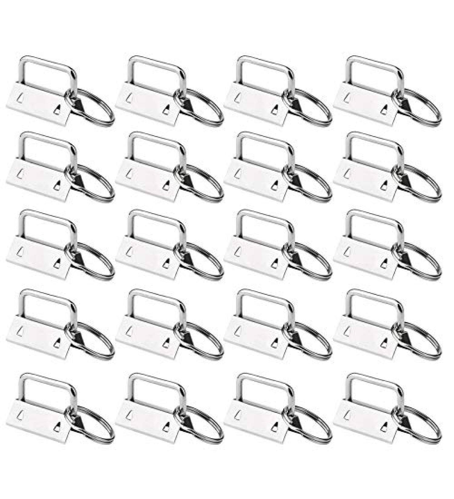 50 Sets Key Fob Hardware Keychain Wristlet with Split Ring 1 Inch - Buy Online on GoSupps.com
