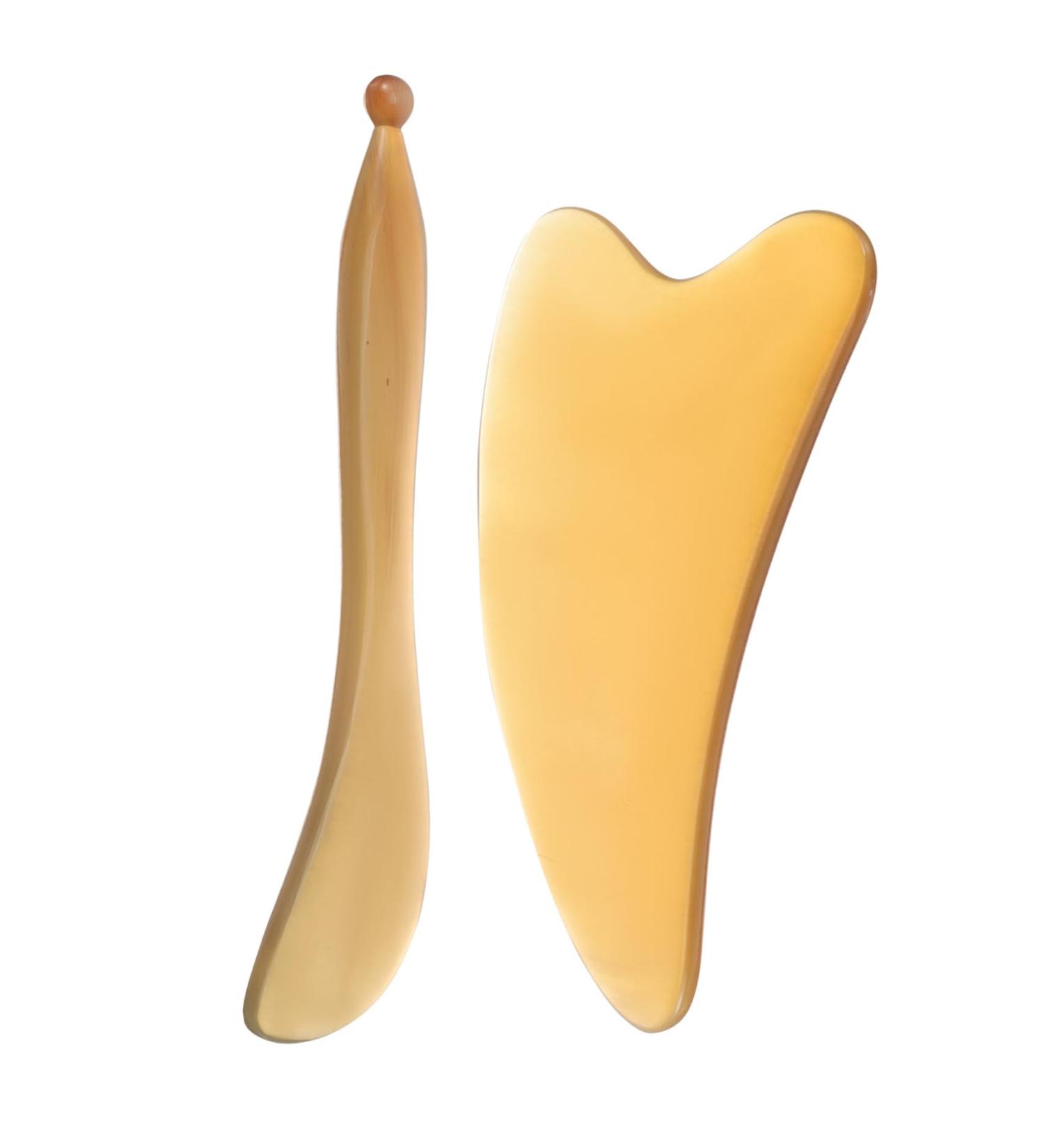 FOMIYES 2pcs Scraping Board Set Point Scalp Resin Relief Physical Massager Ox Acupuncture Horn Scraping Plate Facial Tool Face Skin Care Scraping Rod Manual Pen Soft Horns Shaving Board - Buy Online on GoSupps.com