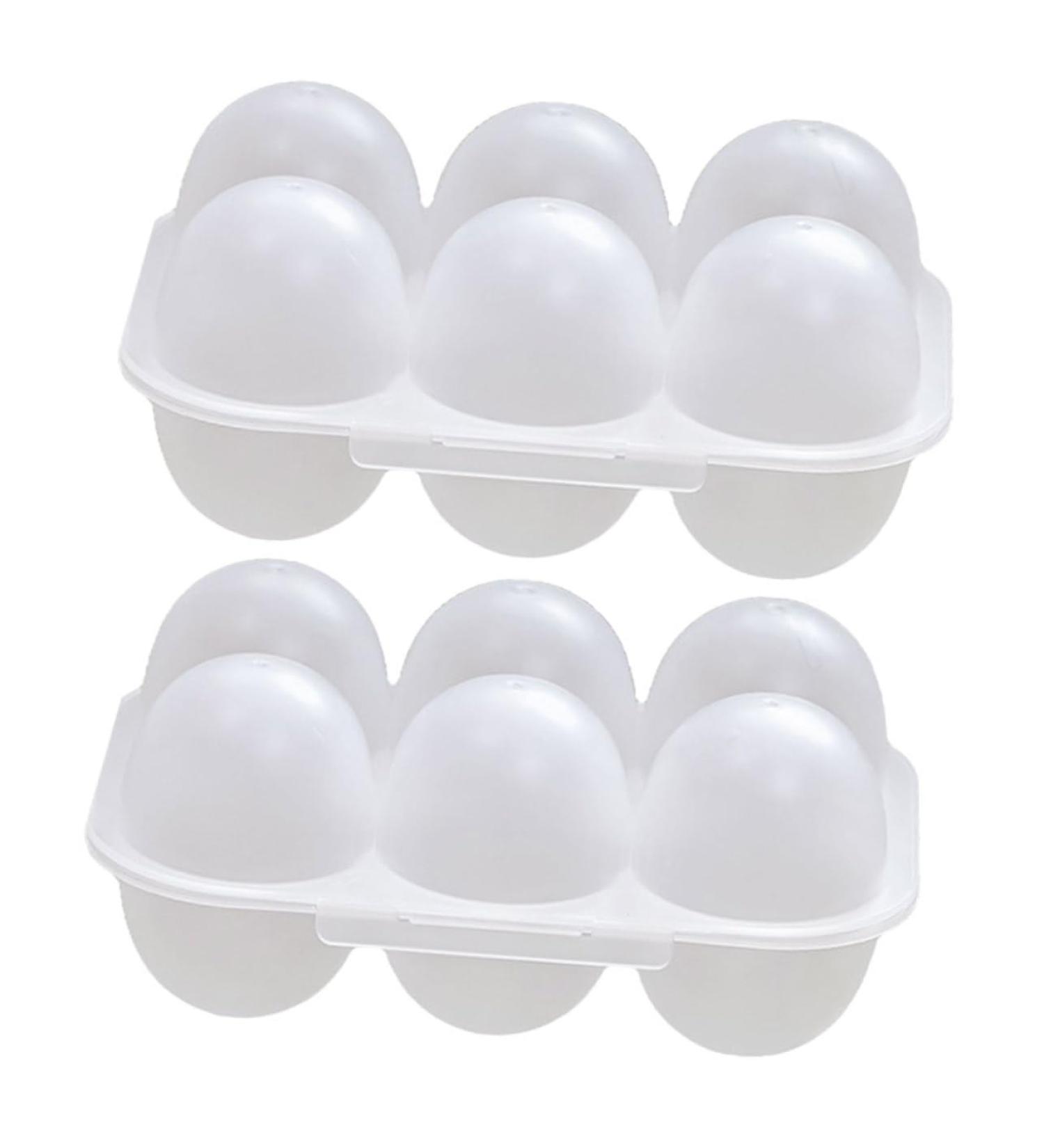2pcs Portable Egg Box Fridge Plastic Bin Organizer Egg Holder Dispenser for Refrigerator Egg Grid - Buy Online on GoSupps.com
