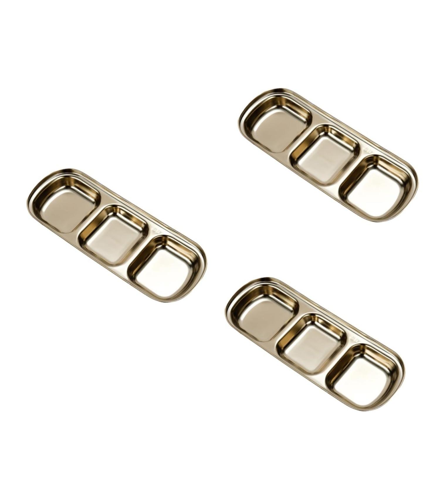 Zerodeko 3pcs Vinegar Dish Metal Sauce Dish Dip Dish Metals Metal Seasoning Bowls Serving Dish Sushi Dish Condiment Cups Soy Sauce Dish Metal Snack Bowl Dipping Plates Stainless re-usable Mx3pcs Goldenx3pcs - Buy Online on GoSupps.com