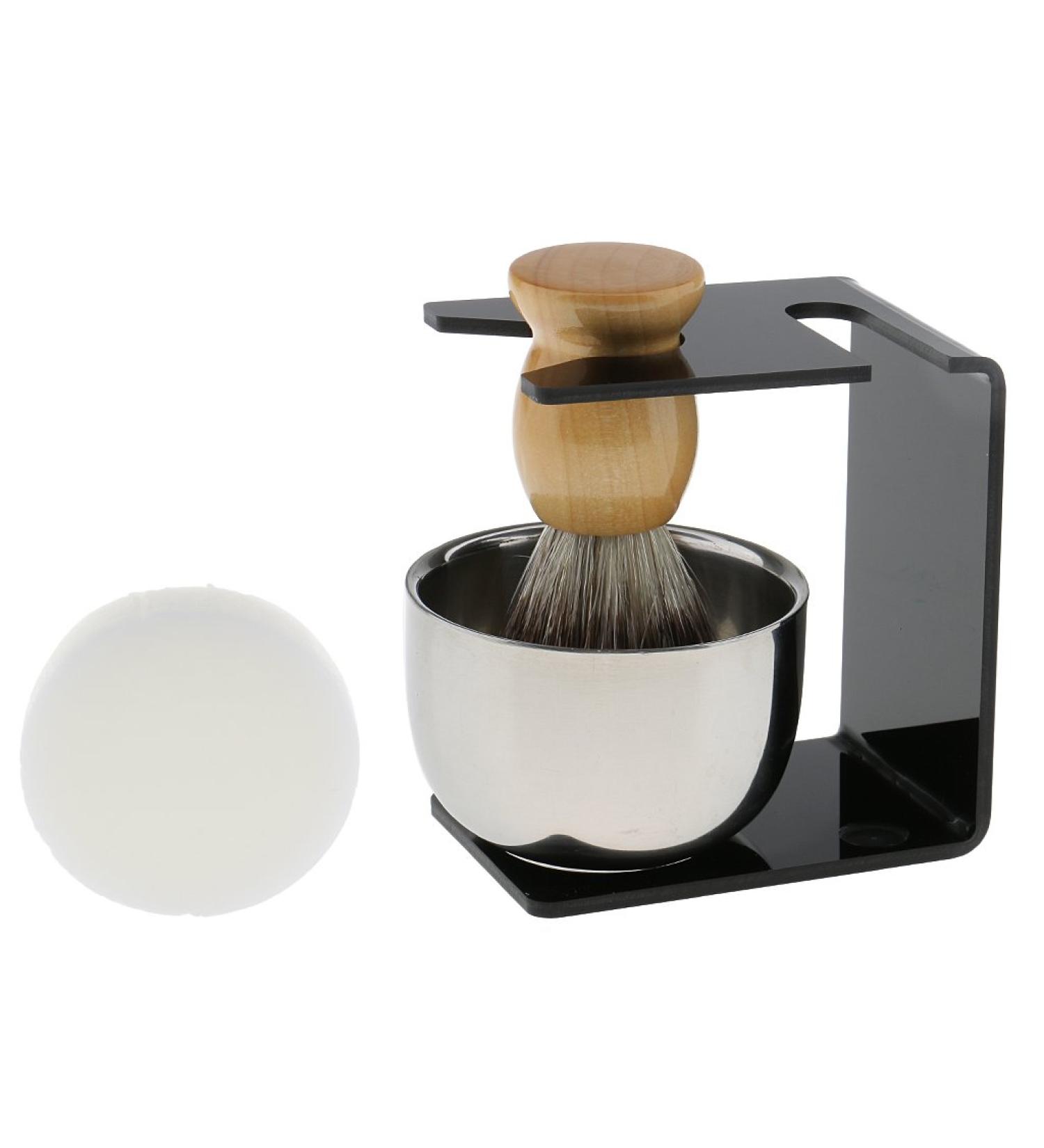 Gazechimp 4 in 1 Shaving Set - Premium Shaving Stand Soap Bowl Soap & Brush for a Luxurious Grooming Experience - International Shipping Available - Buy Online on GoSupps.com