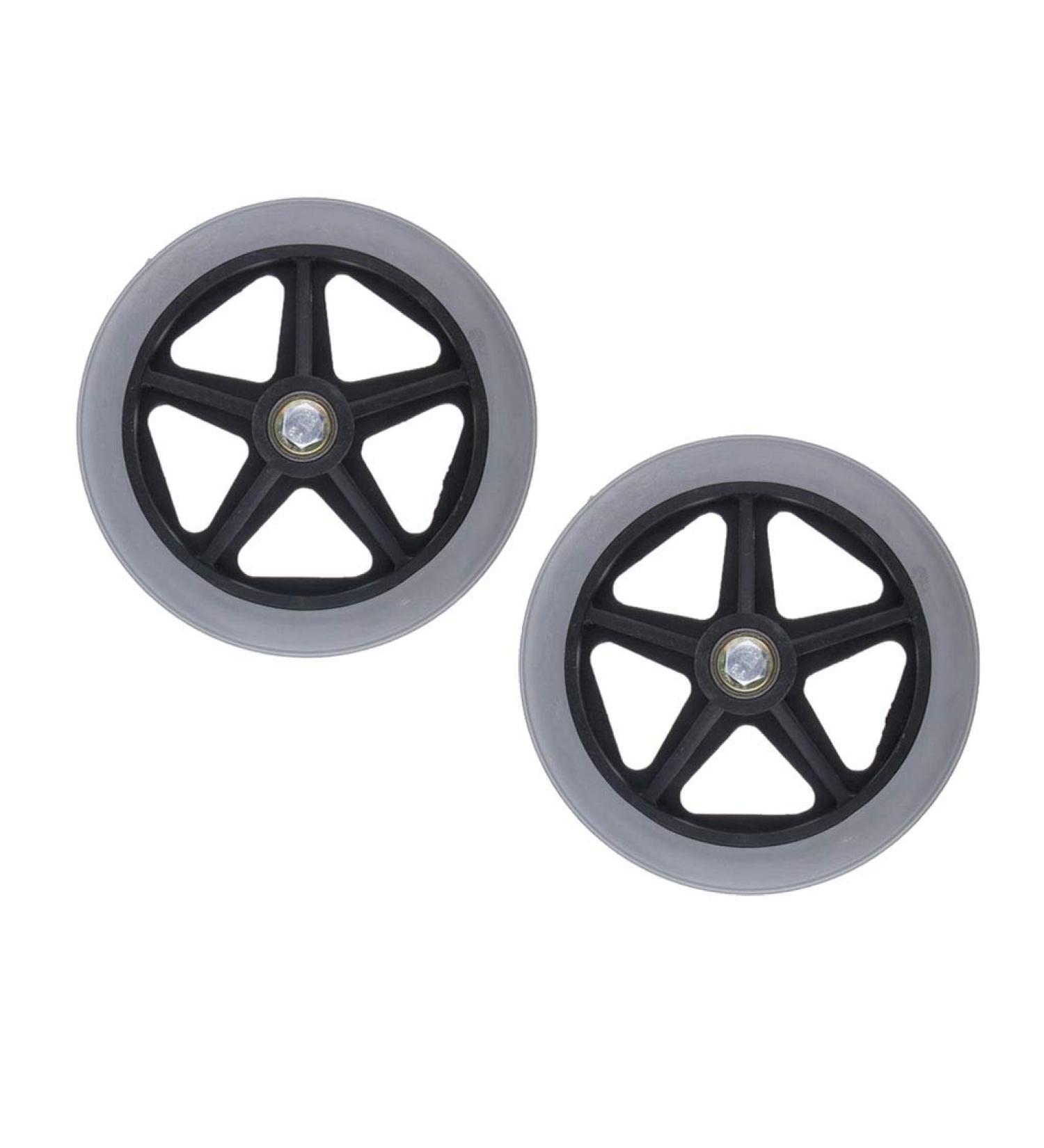 dailymall Pack of 2 Wheelchair Walker Replacement Wheels - 6 inch Front Caster Wheels with 5/16 inch Bearing - Buy Online on GoSupps.com