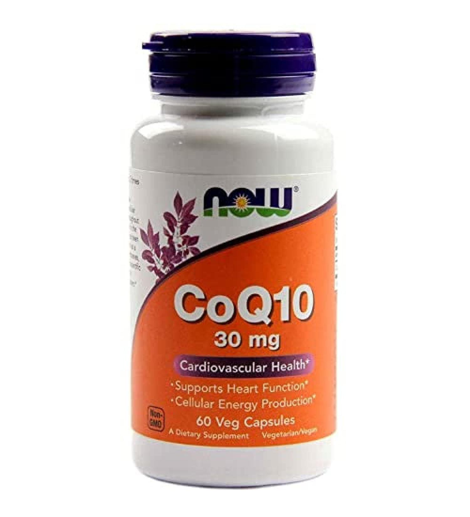 Now Foods CoQ10 30 mg - 60 Vegan Capsules | Heart Health & Energy Support - Buy Online on GoSupps.com