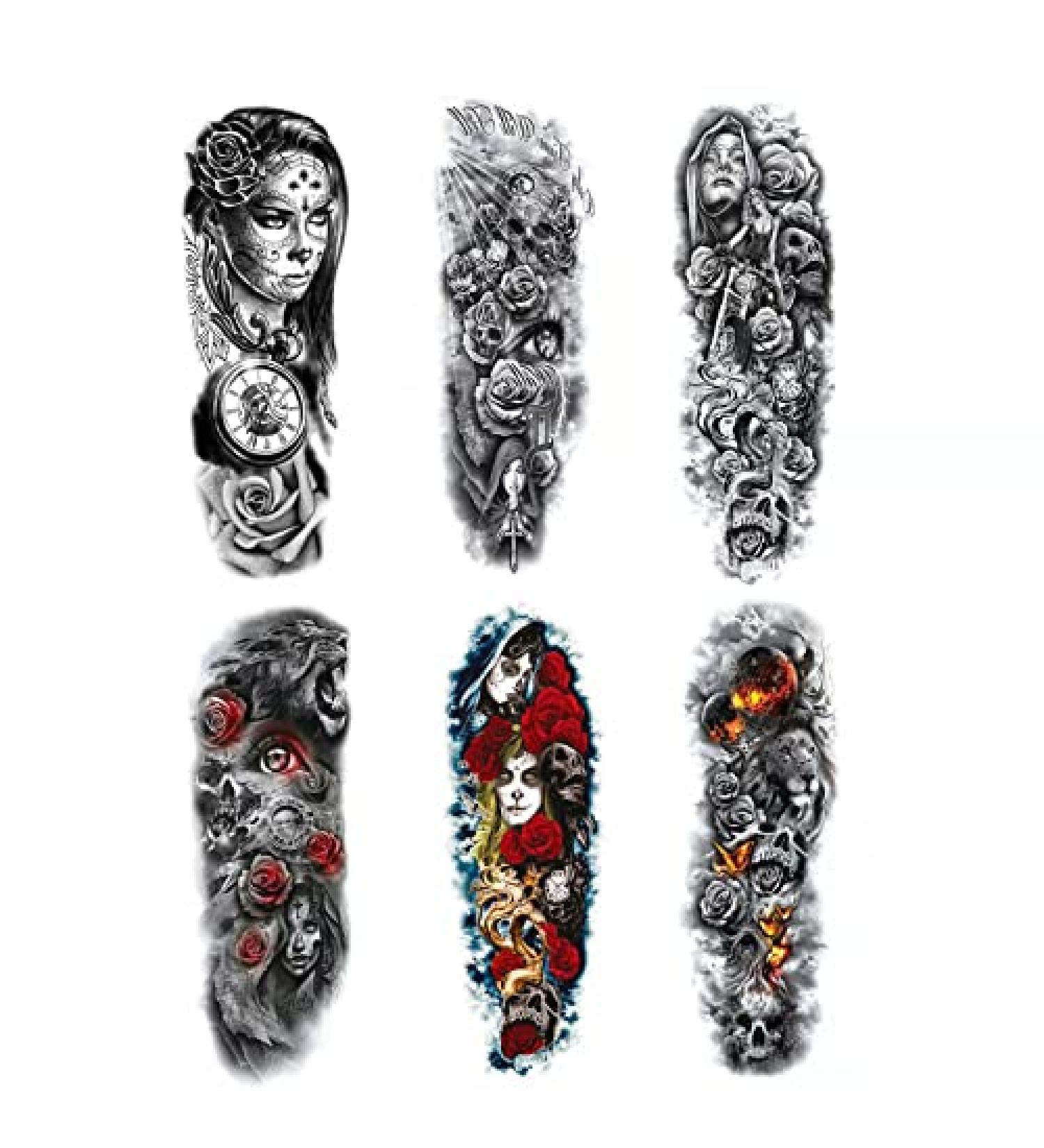 IWANTDIY Full Arm Temporary Tattoo (L19 x W7) - Realistic Fake Tattoos | Waterproof & Long Lasting | Men and Women Adults - Buy Online on GoSupps.com