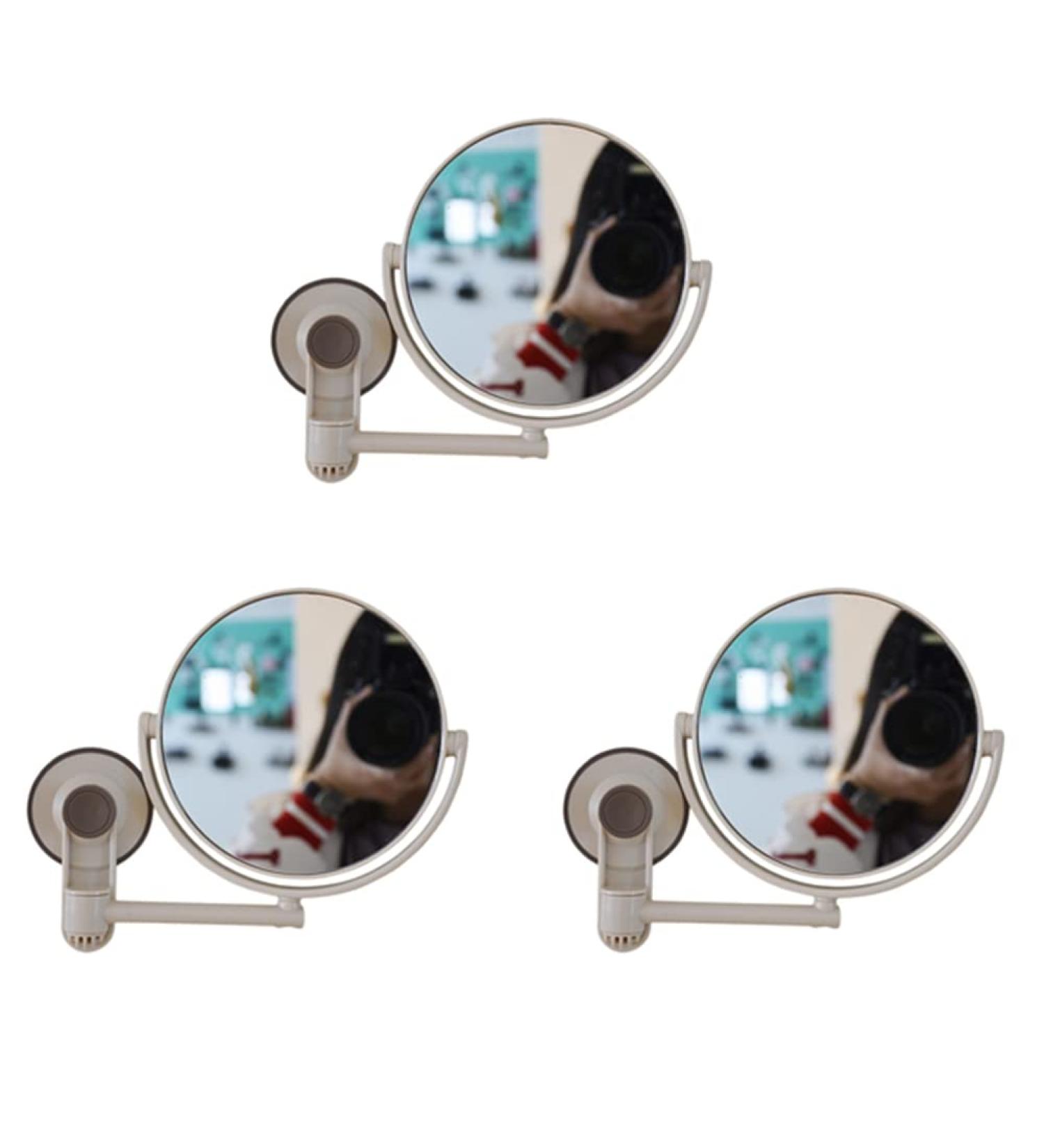 MINIDAHL 3X Bath Mirror Cosmetic Mirror 1X/3X Magnification Suction Cup Adjustable Makeup Mirror Double-Sided Bathroom Mirror - Buy Online on GoSupps.com