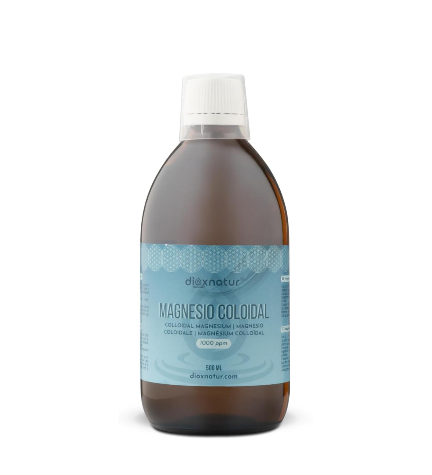 DIOXNATUR Magnesium Colloidal Liquid 1000ppm - Magnesium Bisglycinate Solution - 500ml - Buy Online on GoSupps.com