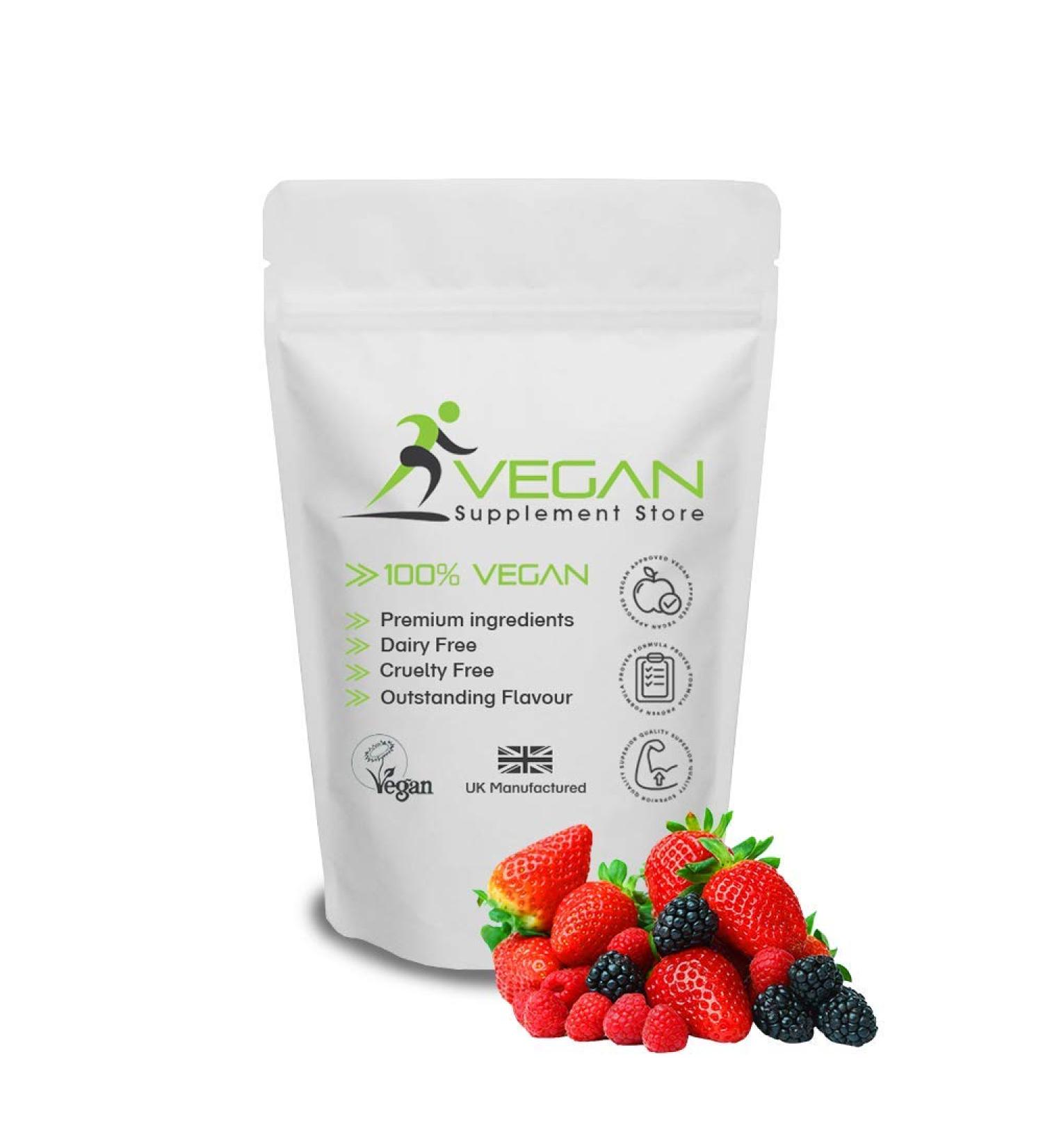 Vegan Pre-Workout Powder | 300g (30 Servings) | Plant Based Ingredients Including Caffeine Taurine & Guarana | Refreshing Red Fruits