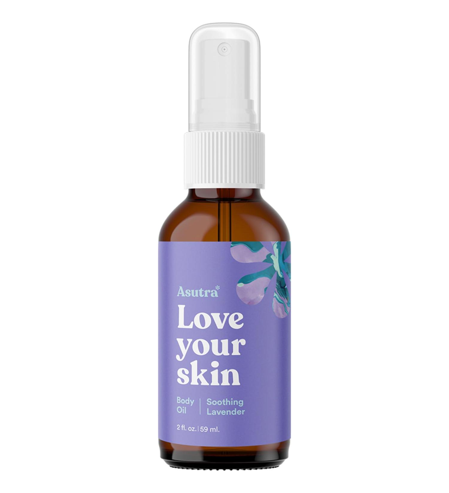 Buy ASUTRA Lavender Body Oil 2 oz - Organic Coconut Oil & Lavender - Soothes & Hydrates Skin - International Shipping Available - Buy Online on GoSupps.com