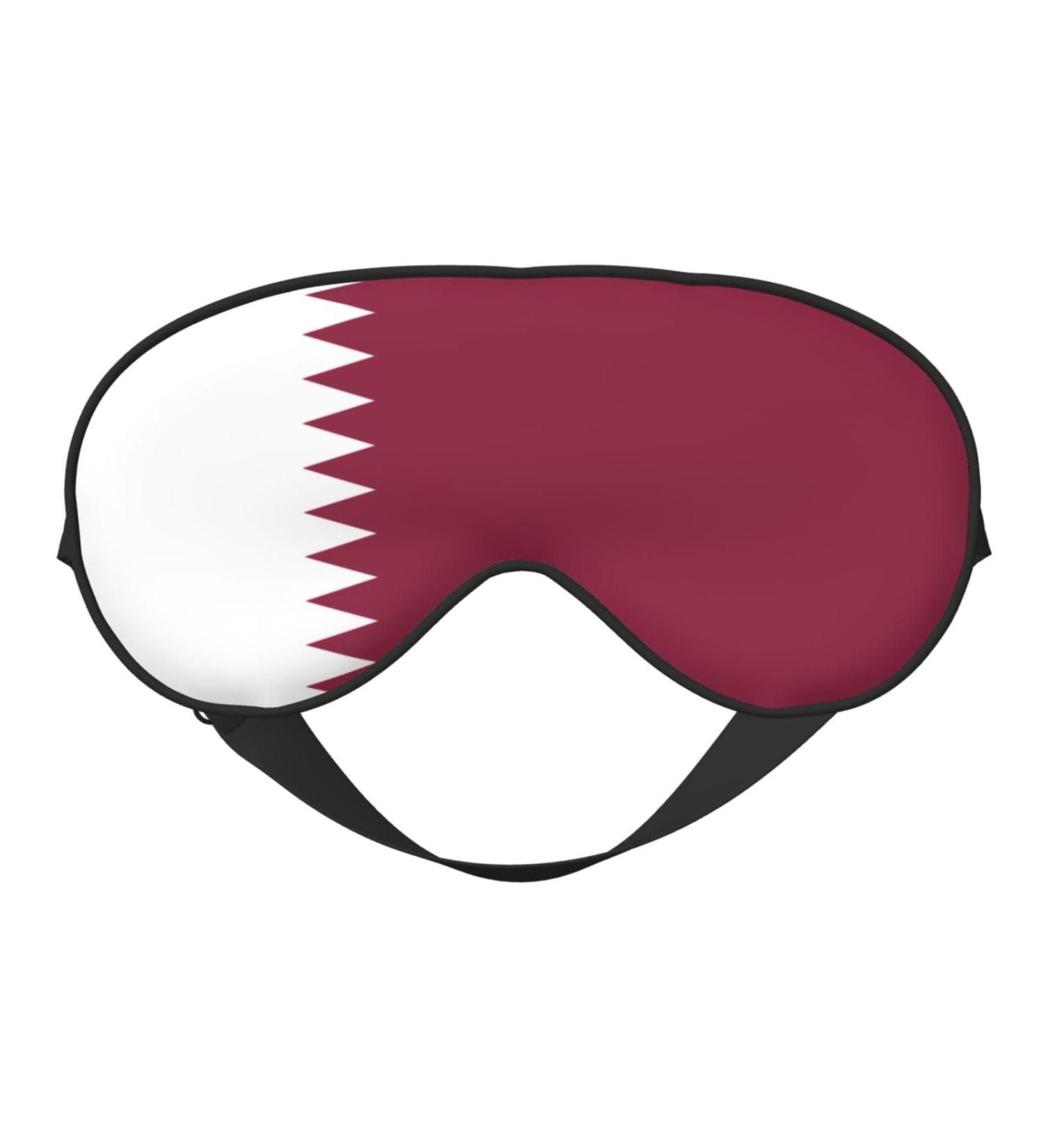 Qatar Flag Soft Eye Mask - Comfortable Light Blocking Sleep Mask for Side Sleepers | Relaxing Pressure-Free Eyemask in Black - Buy Online on GoSupps.com