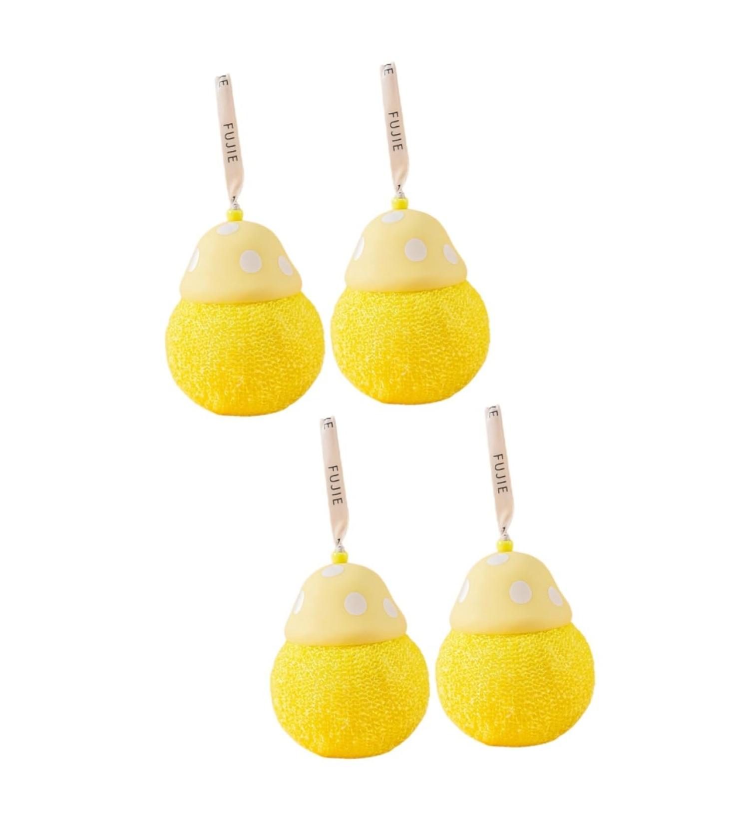 FRCOLOR 4 Pack Mushroom Bath Balls - Spa Quality Body Scrubbers & Loofahs for Kids | Ideal Bathing Accessories & Toiletries - Buy Online on GoSupps.com