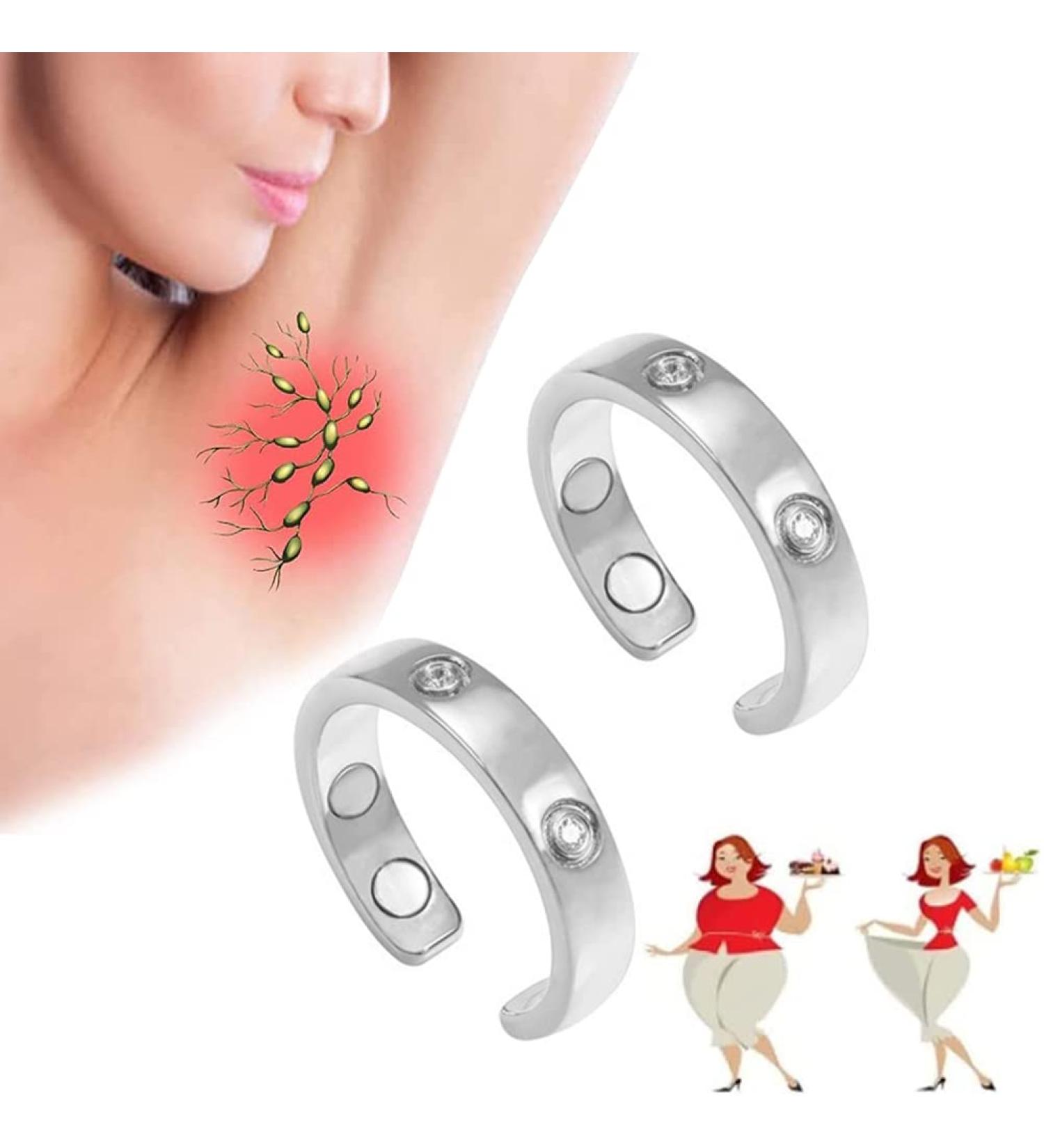 Supyini Lymphatic Drainage Magnetic Ring Set - 2-Piece Weight Loss & Detox Copper Ring for Arthritis Relief - Buy Online on GoSupps.com