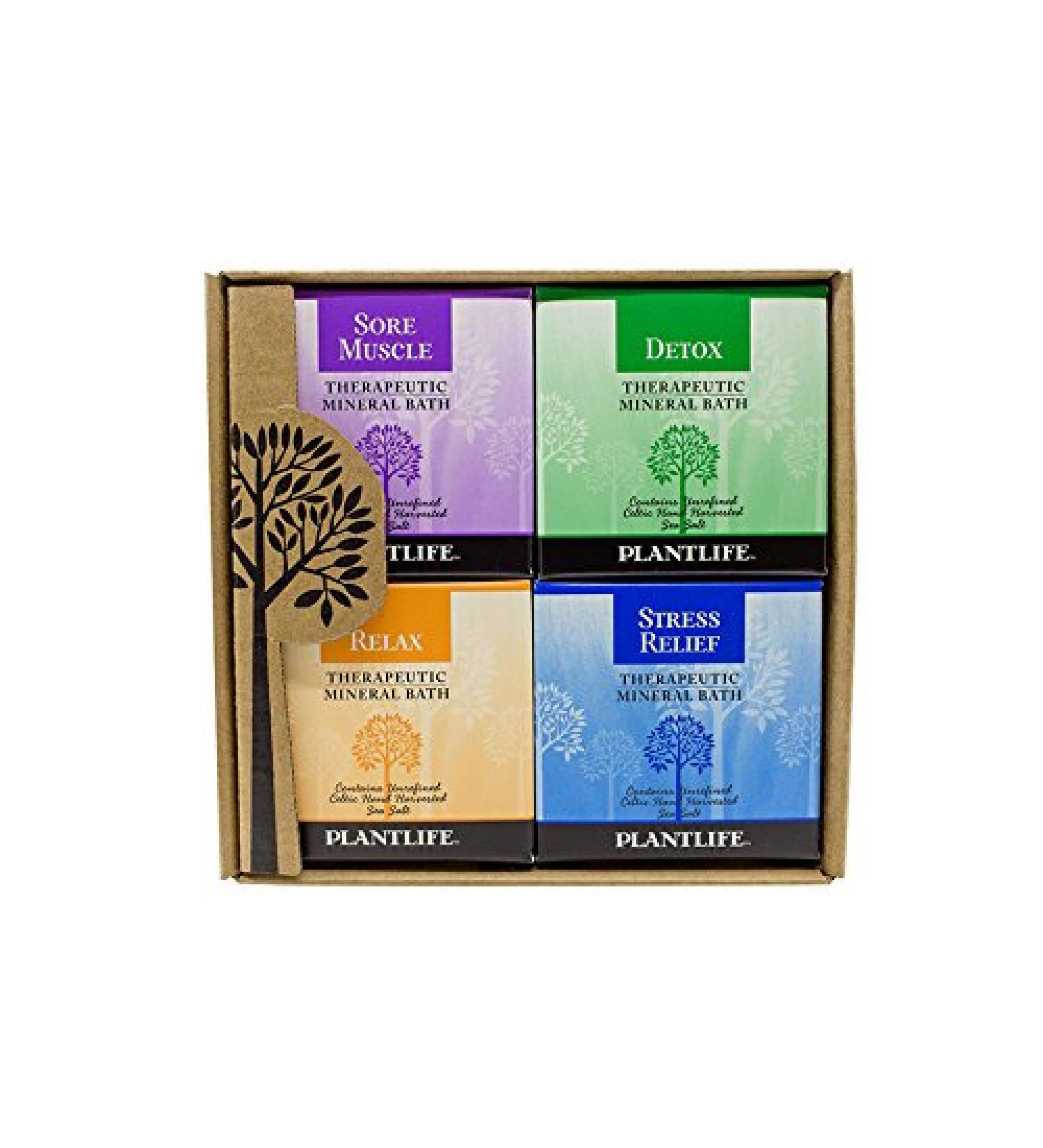 Plantlife Top 4-Pack Therapy Bath Salts - Straight from The Plant Natural Aromatherapy Bath Salts - Balance Calm and Release Tension in The Body - Made in California 3 oz