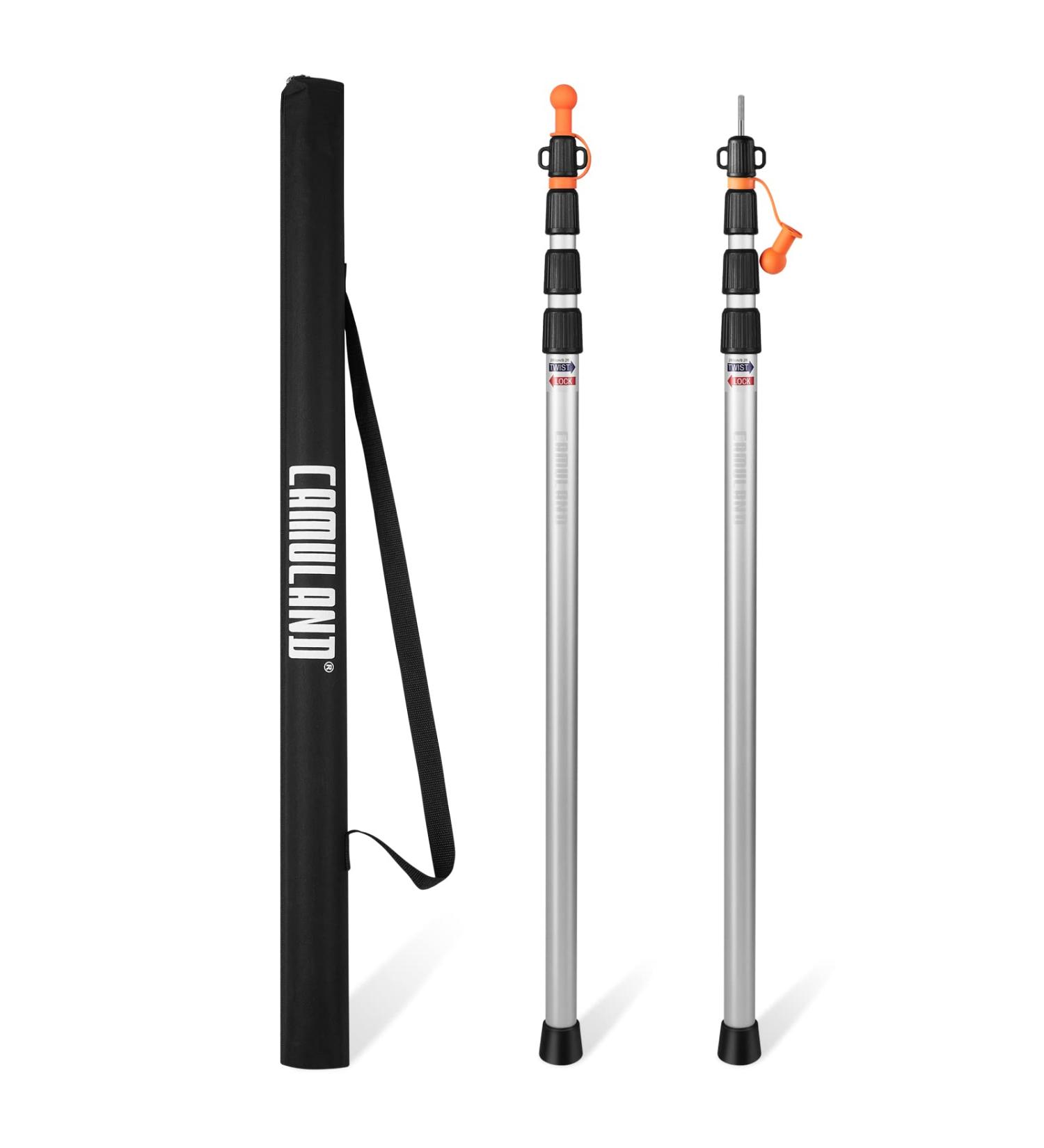 Adjustable Telescoping Tarp Poles Set | CAMULAND Aluminum Camping Gear Accessories | Lightweight, Adjustable Stakes for Hammock Rain Fly and Awning | 34.5 - 110.2 | Includes Carry Bag - Silver - Buy Online on GoSupps.com