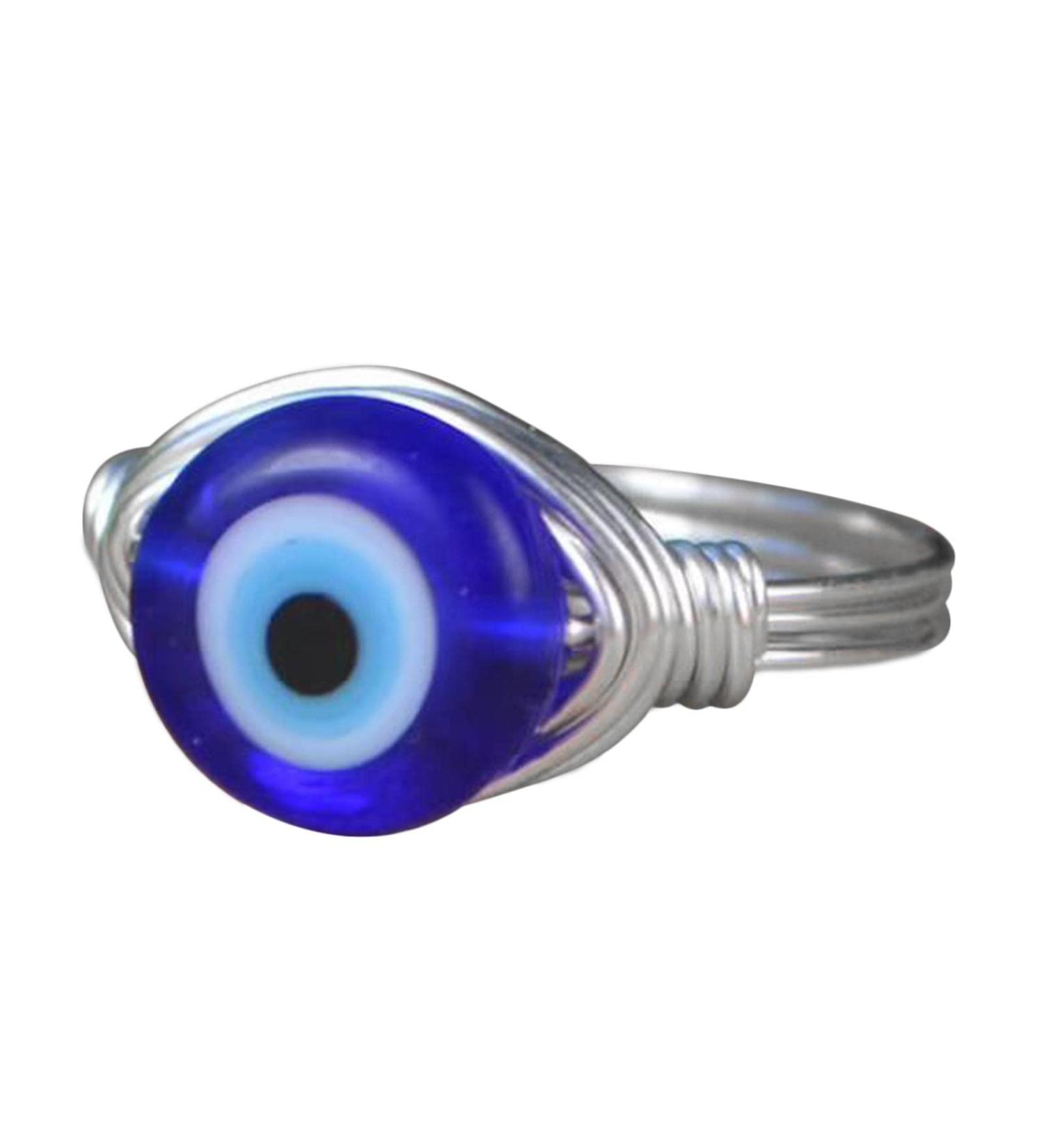 Demon Eye - Copper for Women Copper Silver Gold Wire Wrapped s for Women Lucky Blue Glass Bead Wedding Goth Trendy Silver No. 9 - Buy Online on GoSupps.com