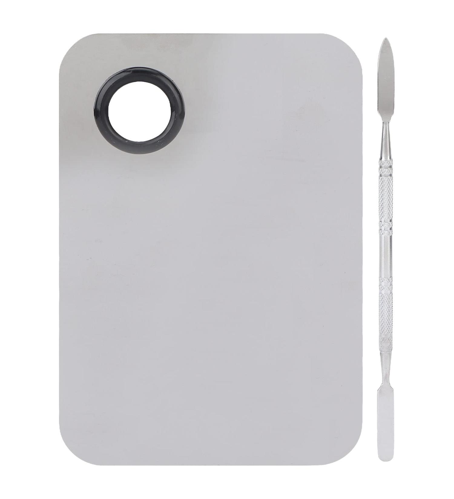 Buy Stainless Steel Mixing Palette & Spatula - Professional Cosmetic Makeup & Nail Art Tools for Perfect Blends | International Shipping Available - Buy Online on GoSupps.com