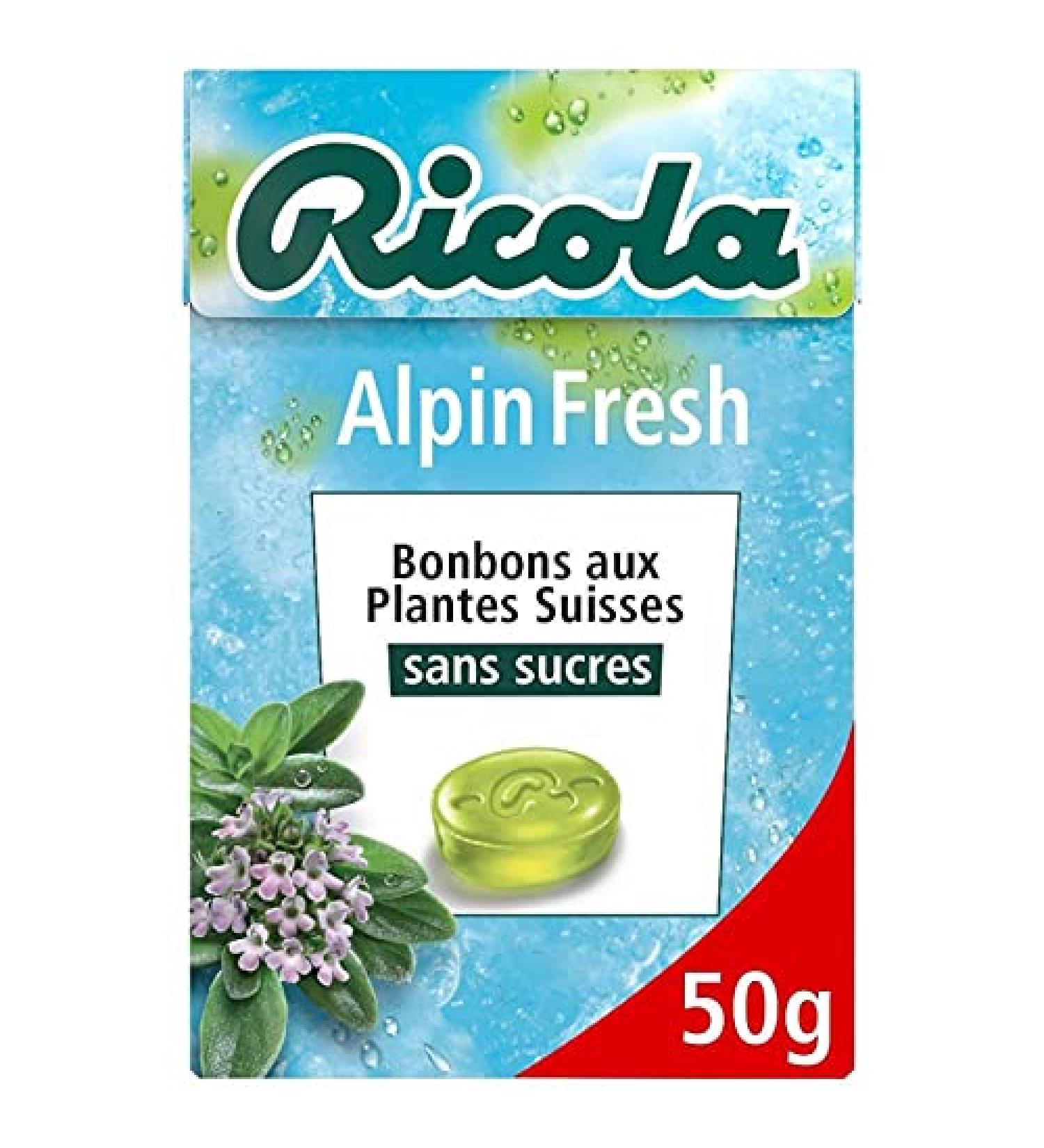 RICOLA - Alpin Fresh Sans Sucres 50G - Lot De 4 - Livraison Gratuite - Buy Online on GoSupps.com