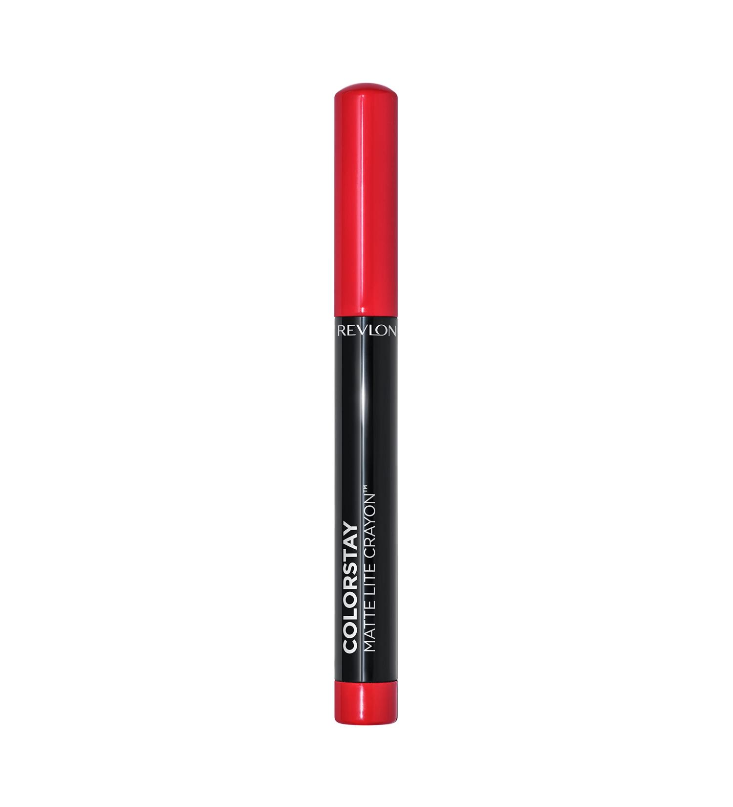 REVLON ColorStay Matte Lip Crayon in Air Kiss - Smudgeproof, Water-Resistant & Non-Drying - Includes Built-in Sharpener - 1 Count - Buy Online on GoSupps.com