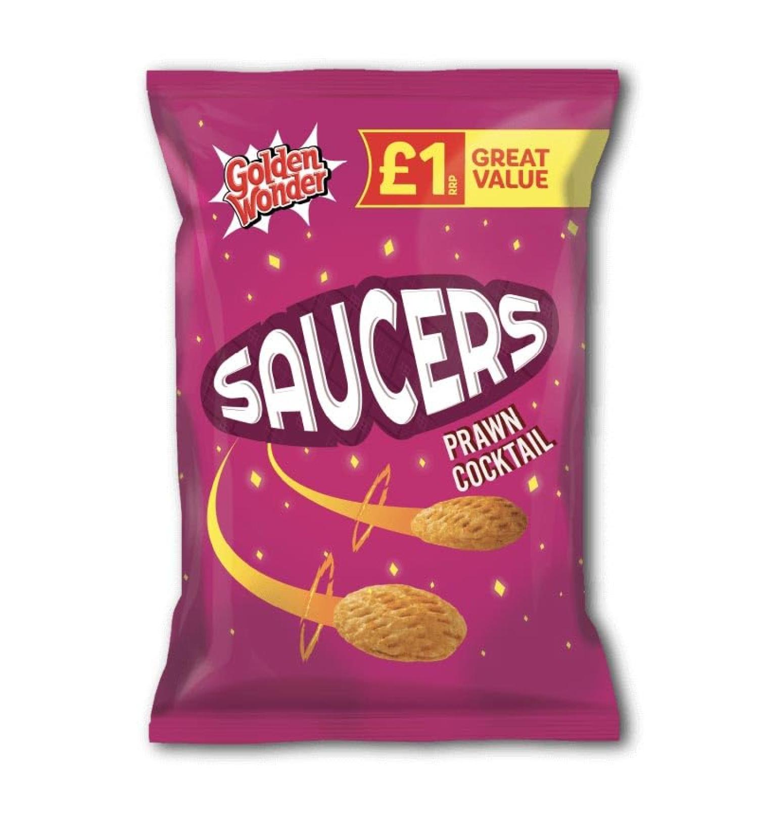 Golden Wonder Saucers Prawn Cocktail 40g - Box of 18 Bags
