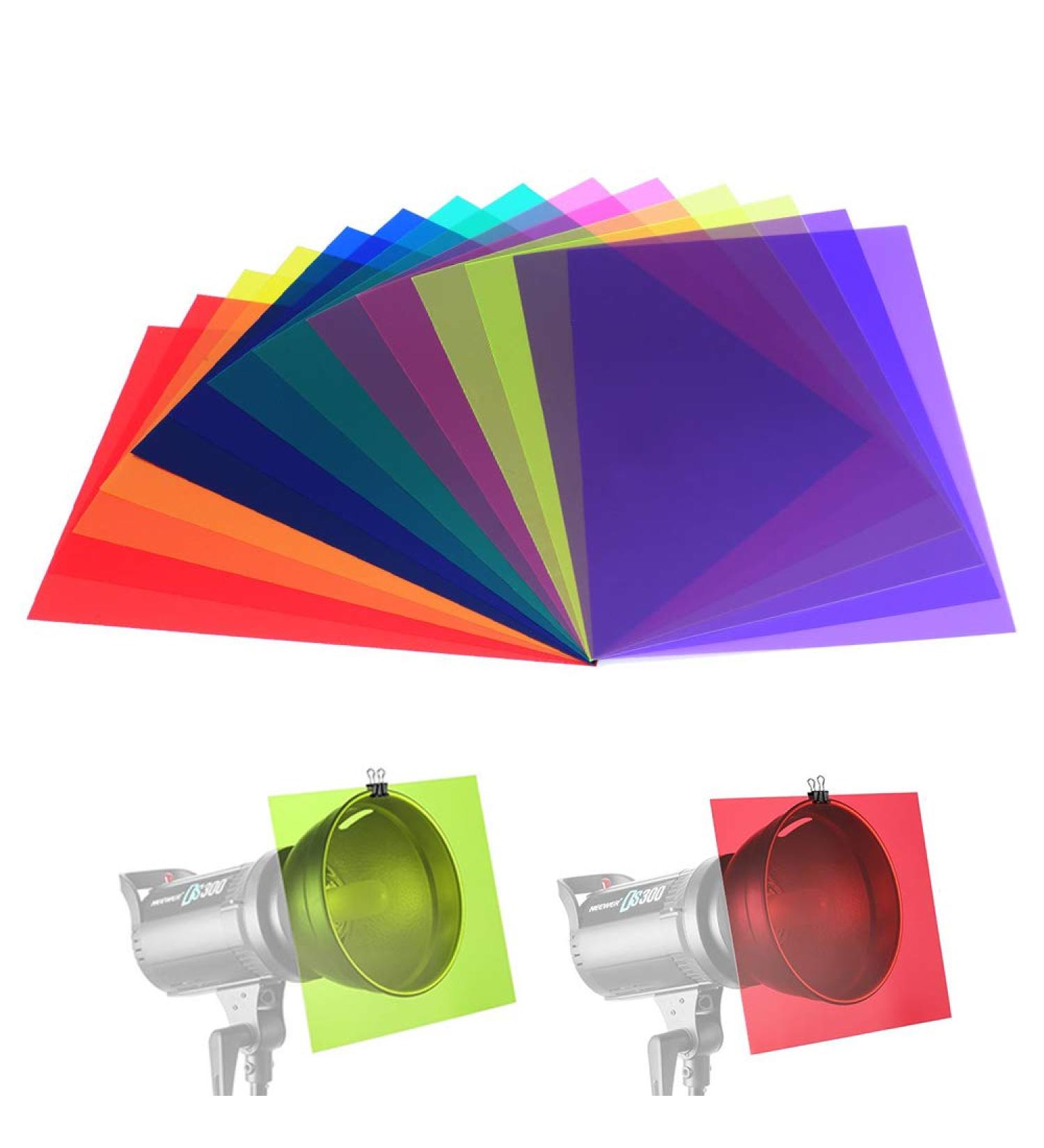 14 Pack Color Correction Light Gel Filter Sheets - 11.7x8.3 Inches - 7 Colors - Buy Online on GoSupps.com