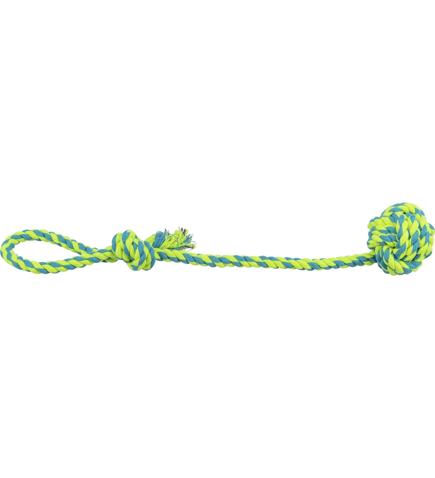 Trixie play rope with woven ball 7/50 cm petrol/lime 3269 cotton/polyester petrol/lime Dimensions: 7 cm/50 cm