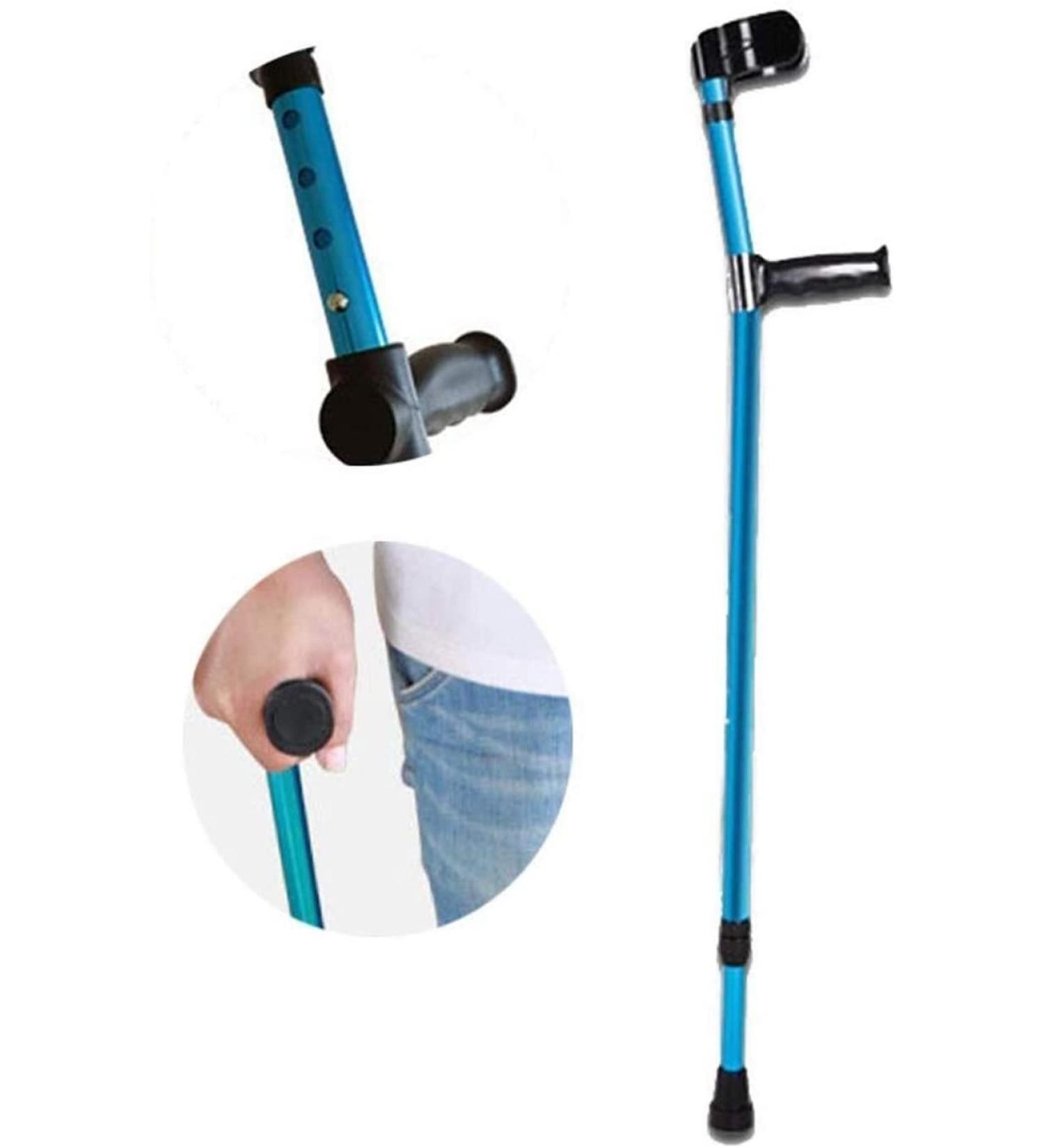 Forearm Crutches Adjustable Crutches Walking Sticks Elbow Crutches Comfortable Handle Pads Adjustable Covers Comfortable for Adults Kids WOM - Buy Online on GoSupps.com