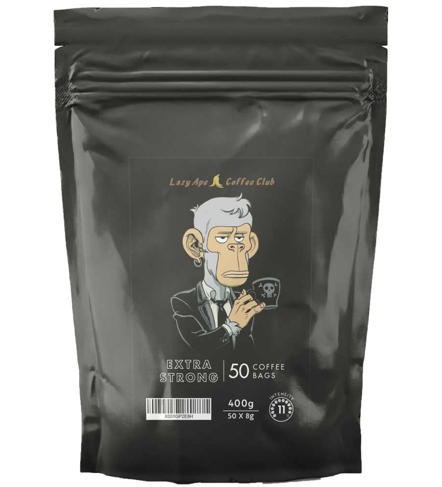 Lazy Ape Coffee Club - Extra Strong 50 Count Coffee Bags, Pack of 1 - Buy Online on GoSupps.com