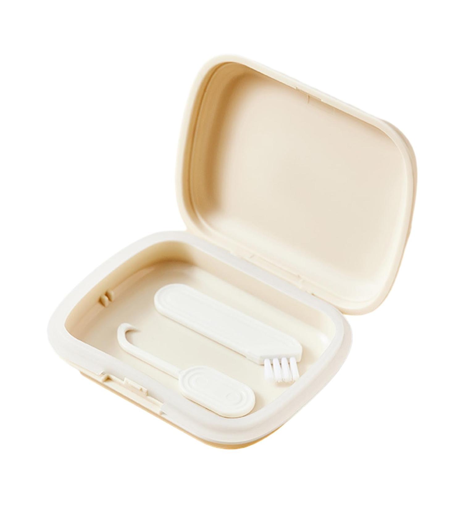 Tainrunse Denture Travel Case - Eco-Friendly & Washable Storage Box for Home & Office - Milk White - Buy Online on GoSupps.com