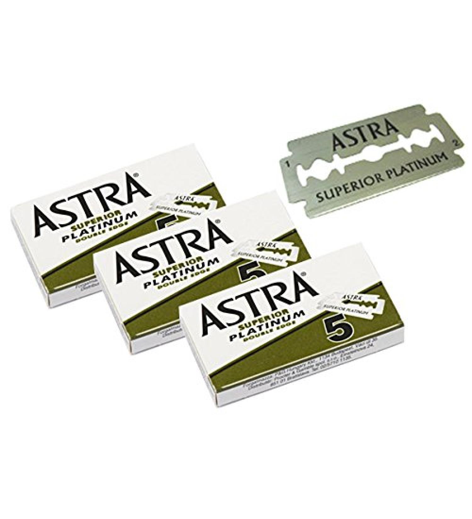 Astra Superior Platinum Double Edge Safety Razor Blades - Pack of 3, 5 Count - Buy Online on GoSupps.com