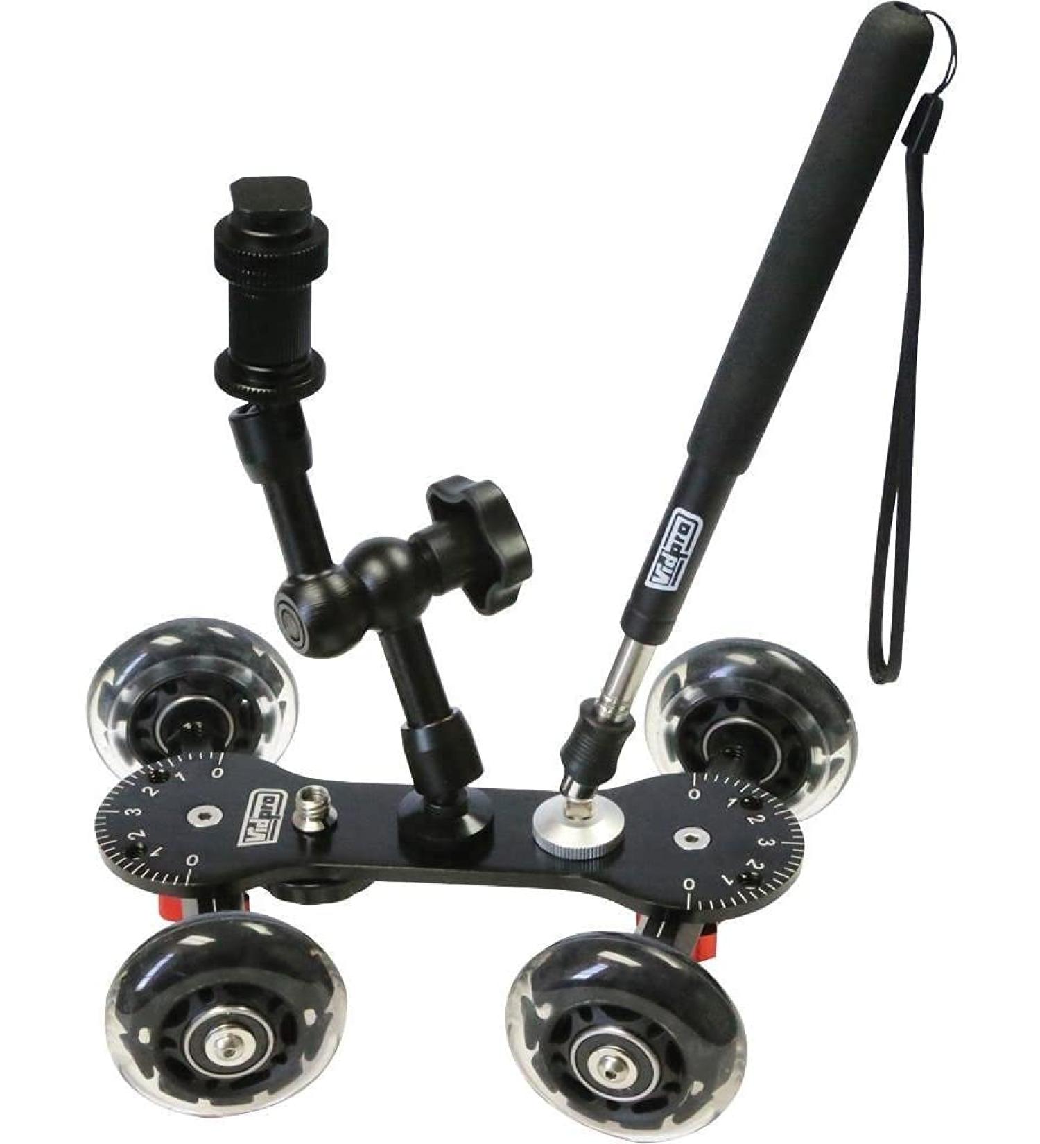 Vidpro SK-22 Professional Skater Dolly for DSLR Cameras - 25 lbs Capacity, Smooth Rubber Wheels, Ideal for Low-Level Shooting & Panning - Buy Online on GoSupps.com