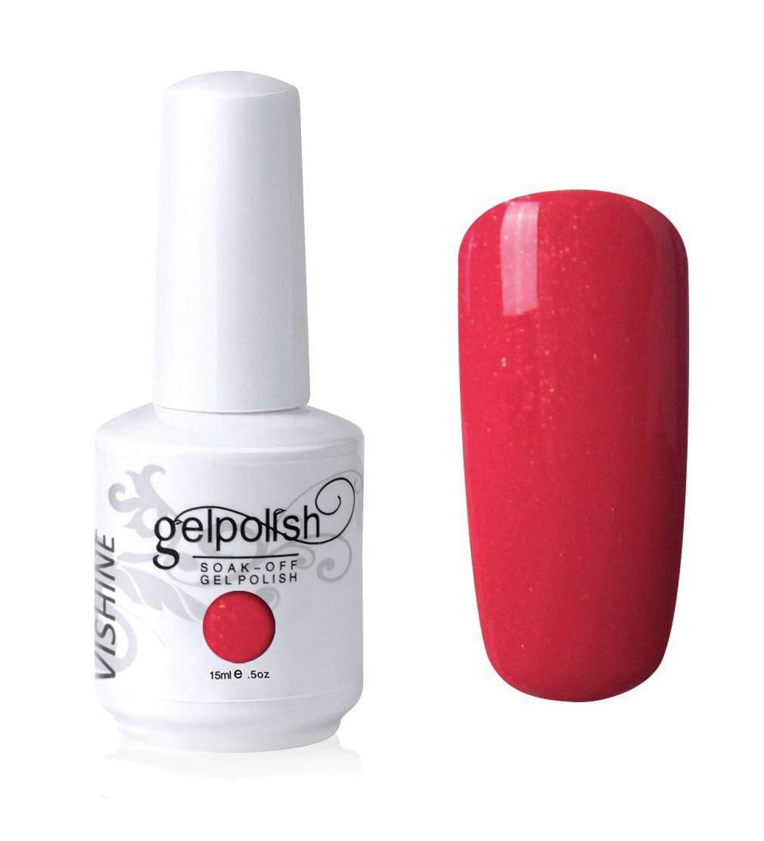 Vishine Soak-off Gel Polish Lacquer Nail Art UV LED Manicure Varnish 15ml Pearl Red(254) #254 - Buy Online on GoSupps.com