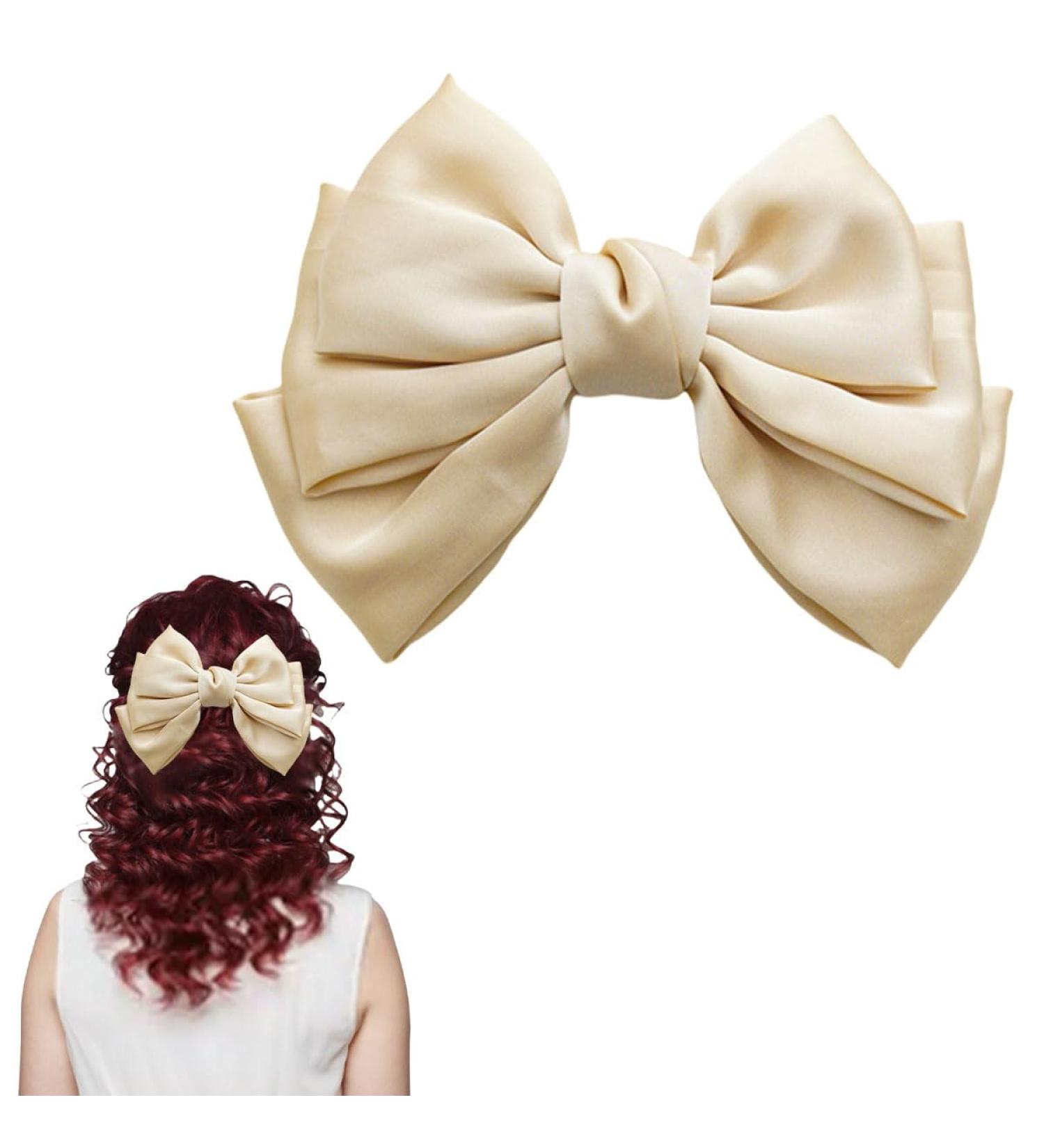 scicent Big Bow Hair Clips Hair Bows for Women Soft Silky Satin Hair Clips French Barrette Simple Bowknot Hairpin Solid Color Hair Fastener Accessories for Women Girls - 28115 - Buy Online on GoSupps.com
