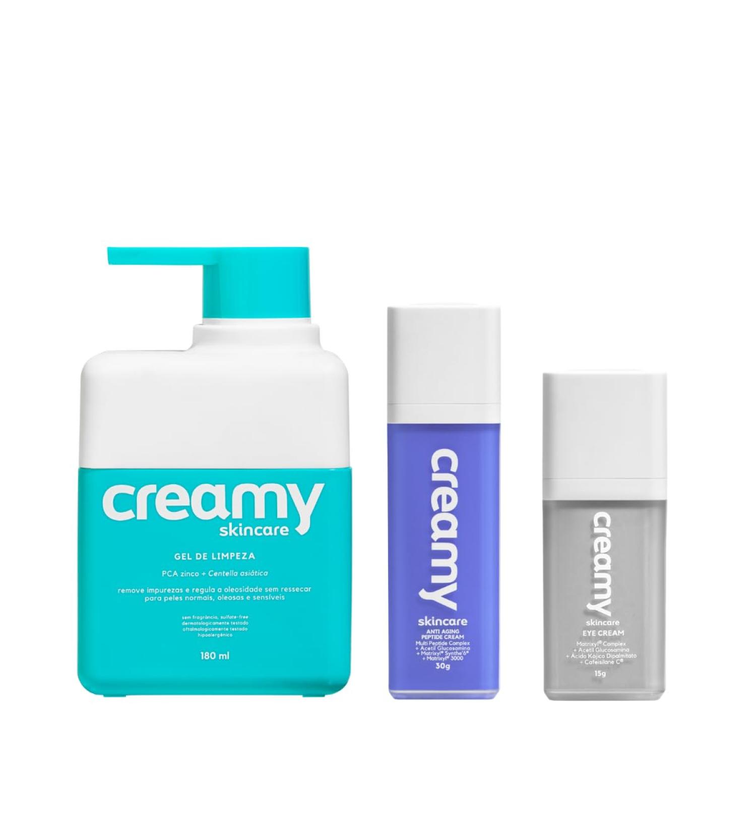 Firm & Smooth Essentials Facial Cleanser Vitamin C Serum Peptide Cream & Eye Cream Hydrating Anti-Aging Skincare Kit Creamy Skincare - Buy Online on GoSupps.com