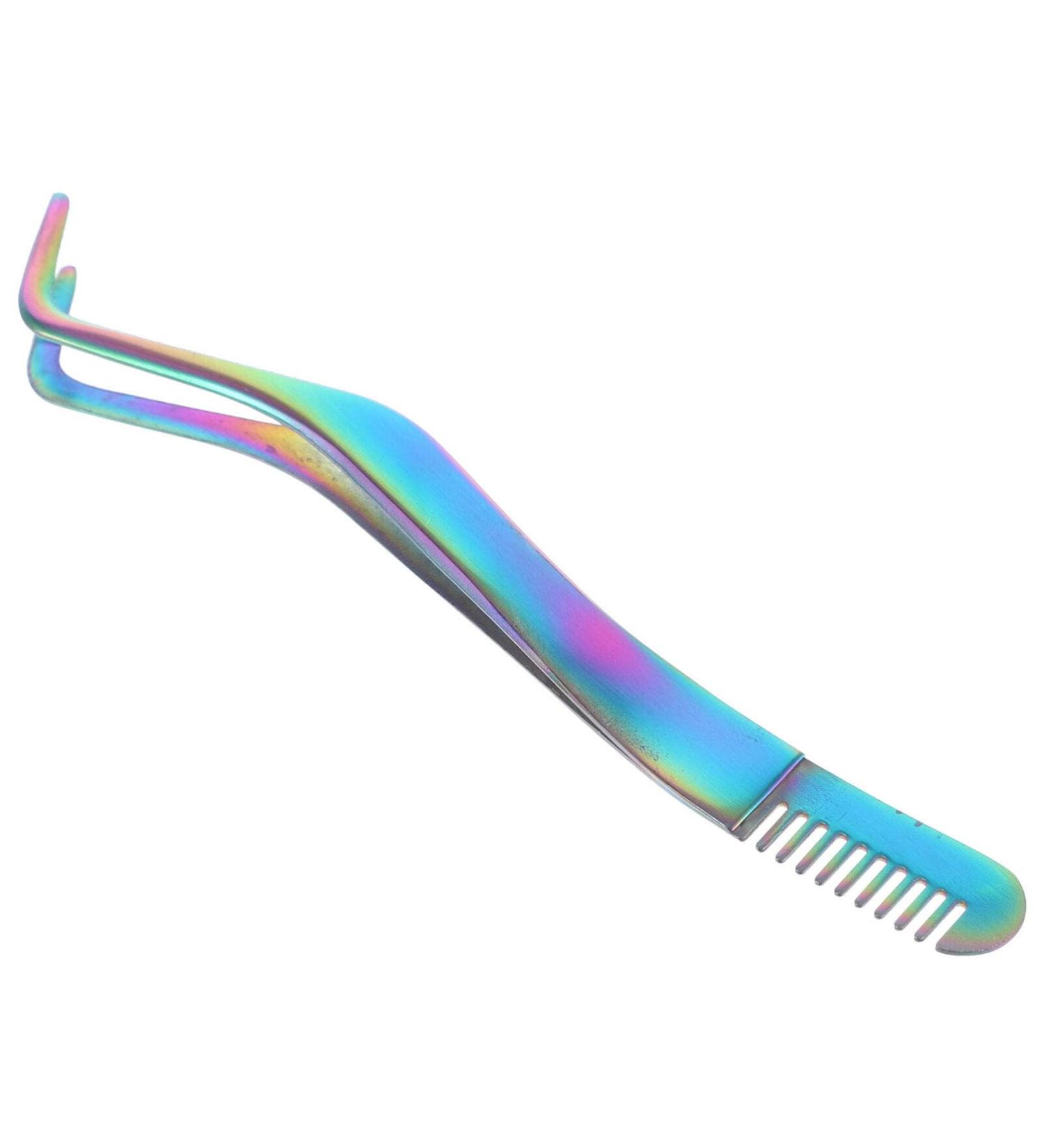 FOMIYES Eyelash Tweezers with Comb Tweezers for Lashes Lash Tweezer Applicator Eyelash Tweezer Comb for Makeup Artists Lash Comb for Eyelash Stainless Steel Eyelash Tool Arc - Buy Online on GoSupps.com