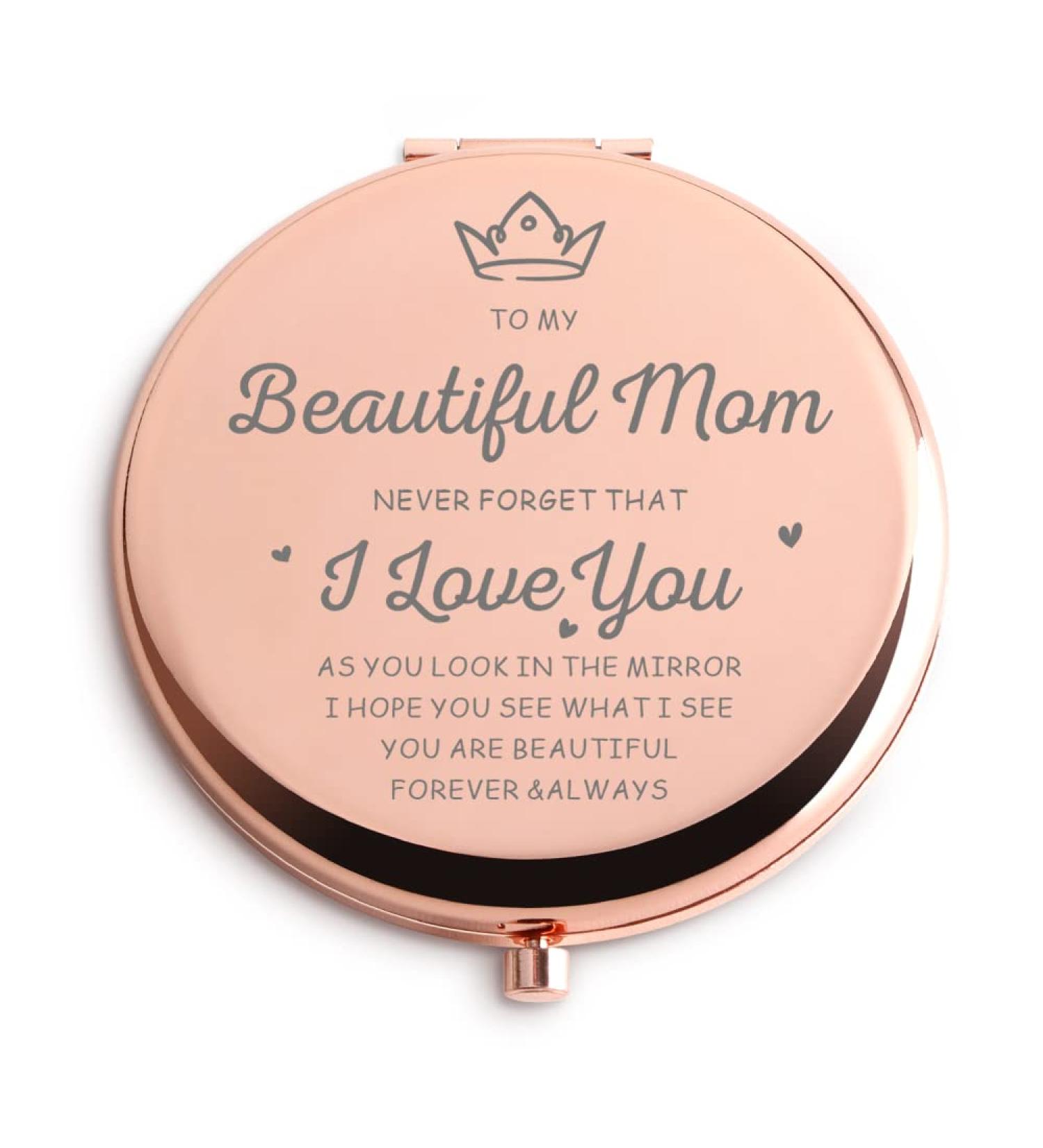 Rose Gold Compact Hand Mirror: Mom Birthday Gift from Daughter/Son - Perfect for Purse, Travel - Mothers Day, Christmas, Wedding - Retirement - Buy Online on GoSupps.com