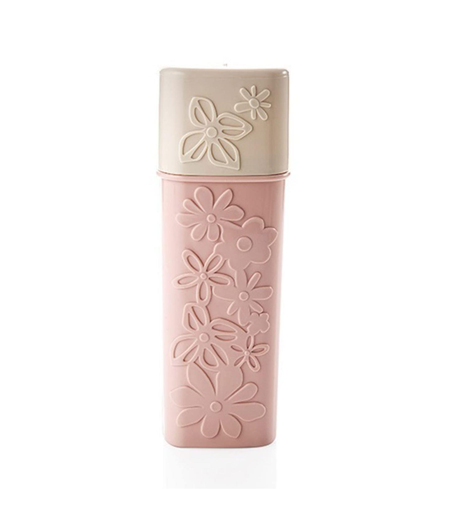 Digjobk Portable Flower Carved Toothbrush Holder Pink Travel Cup for Hiking Camping & Home Use - Buy Online on GoSupps.com