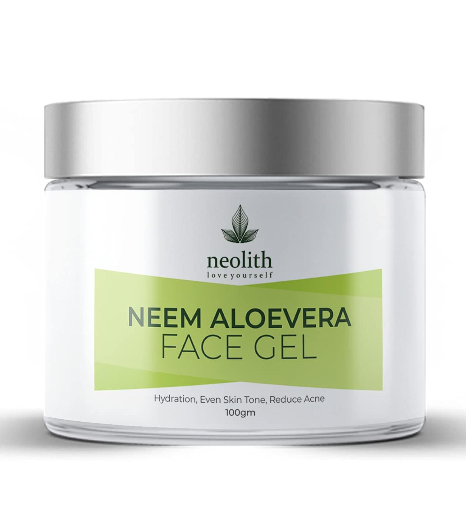 NEOLITH Neem Aloe Vera Soothing Gel | Non-Toxic Paraben-Free Hydrator for Acne & Scars | Vegan Skin Treatment for Men & Women | 100 gm - Buy Online on GoSupps.com
