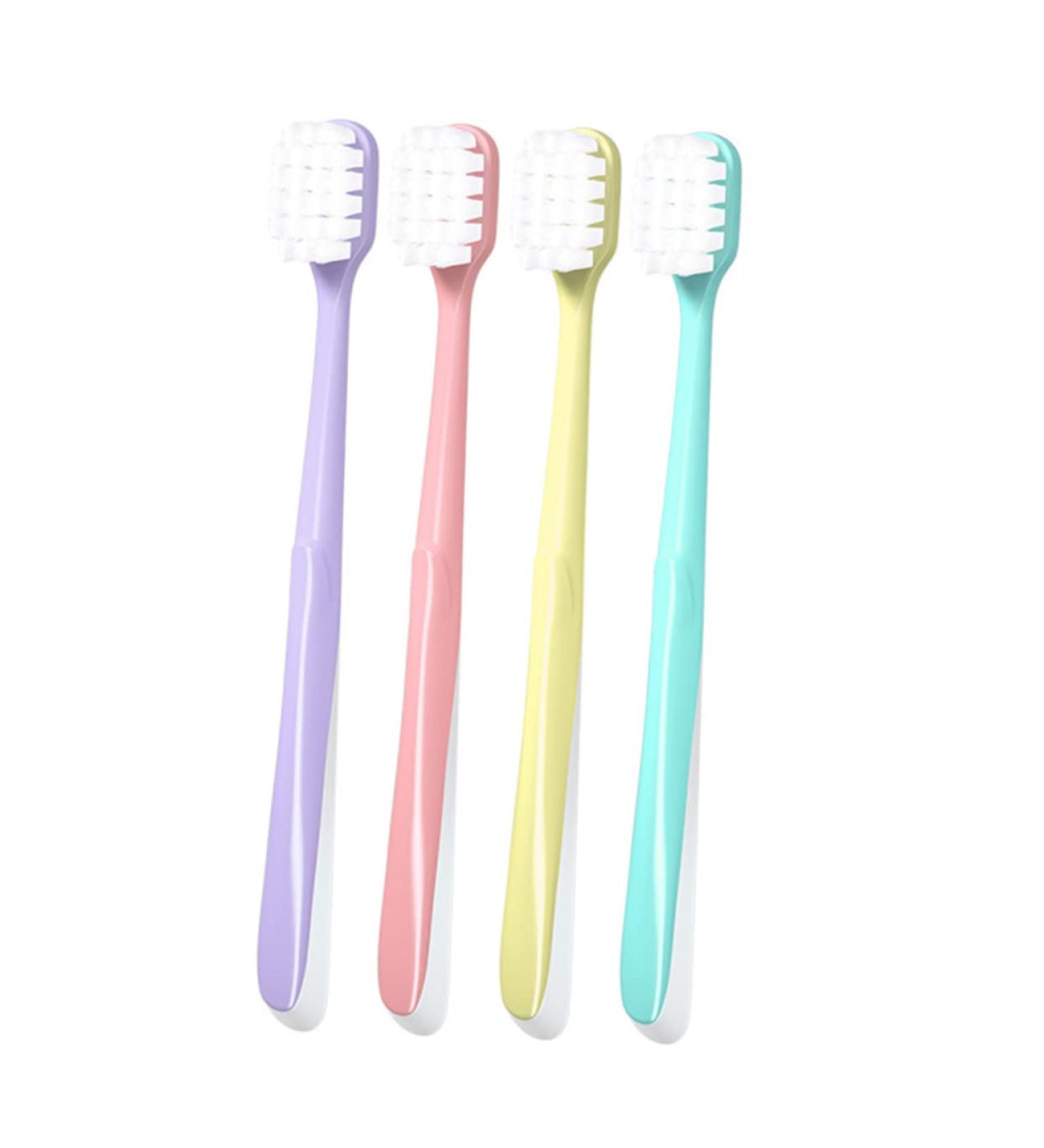 Sewoart 4-Piece Soft Cotton Toothbrush Set - Extra Soft Adult Toothbrushes with Quadratic Hole PP Handle - Ideal for Gentle Oral Care - Buy Online on GoSupps.com