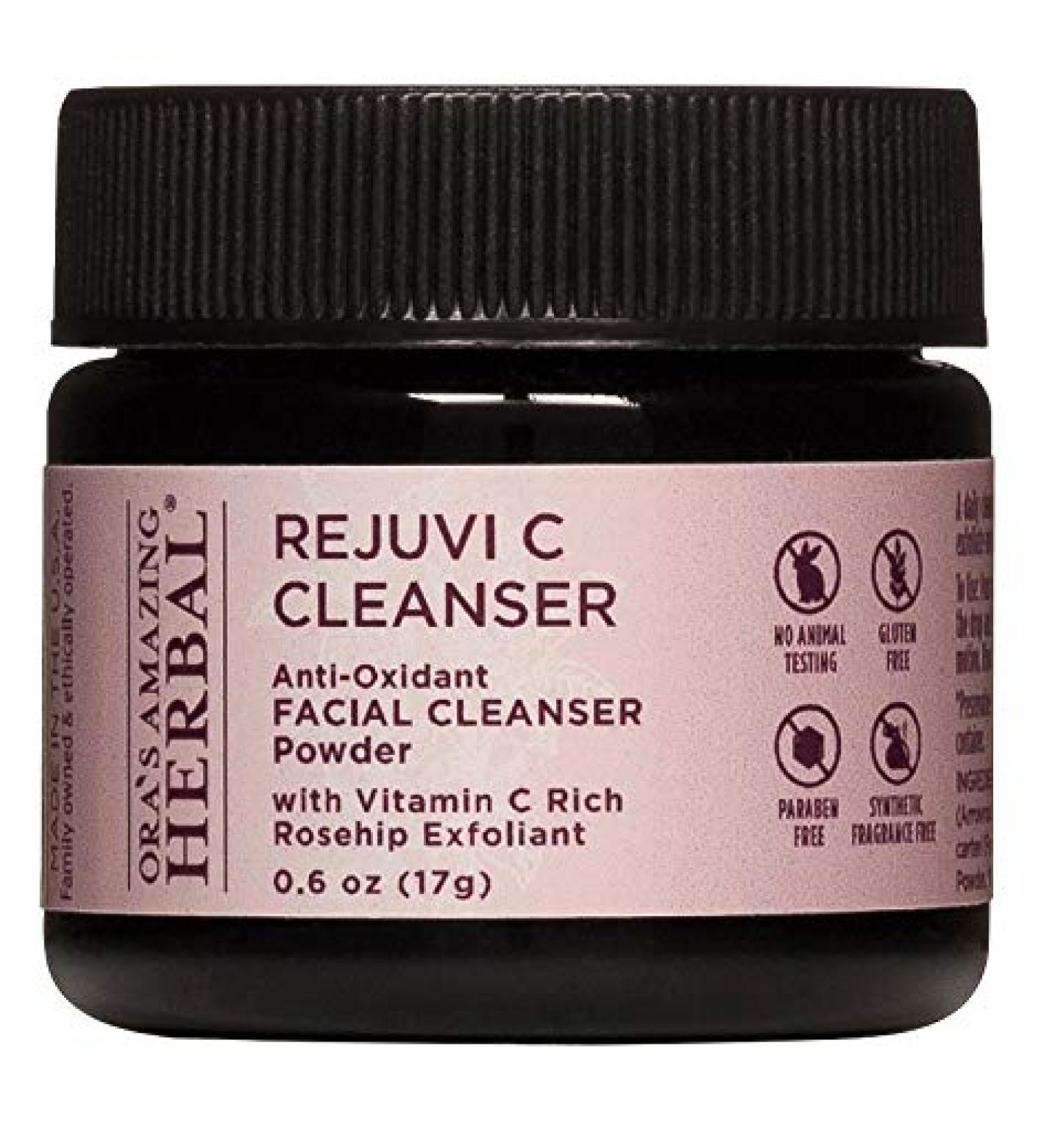 Ora's Amazing Herbal Rejuvi C Powder Face Cleanser - Organic Soap-Free Exfoliating Powder with Rosehip Seed Hibiscus & Frankincense - Travel/Trial Size - International Shipping Available - Buy Online on GoSupps.com