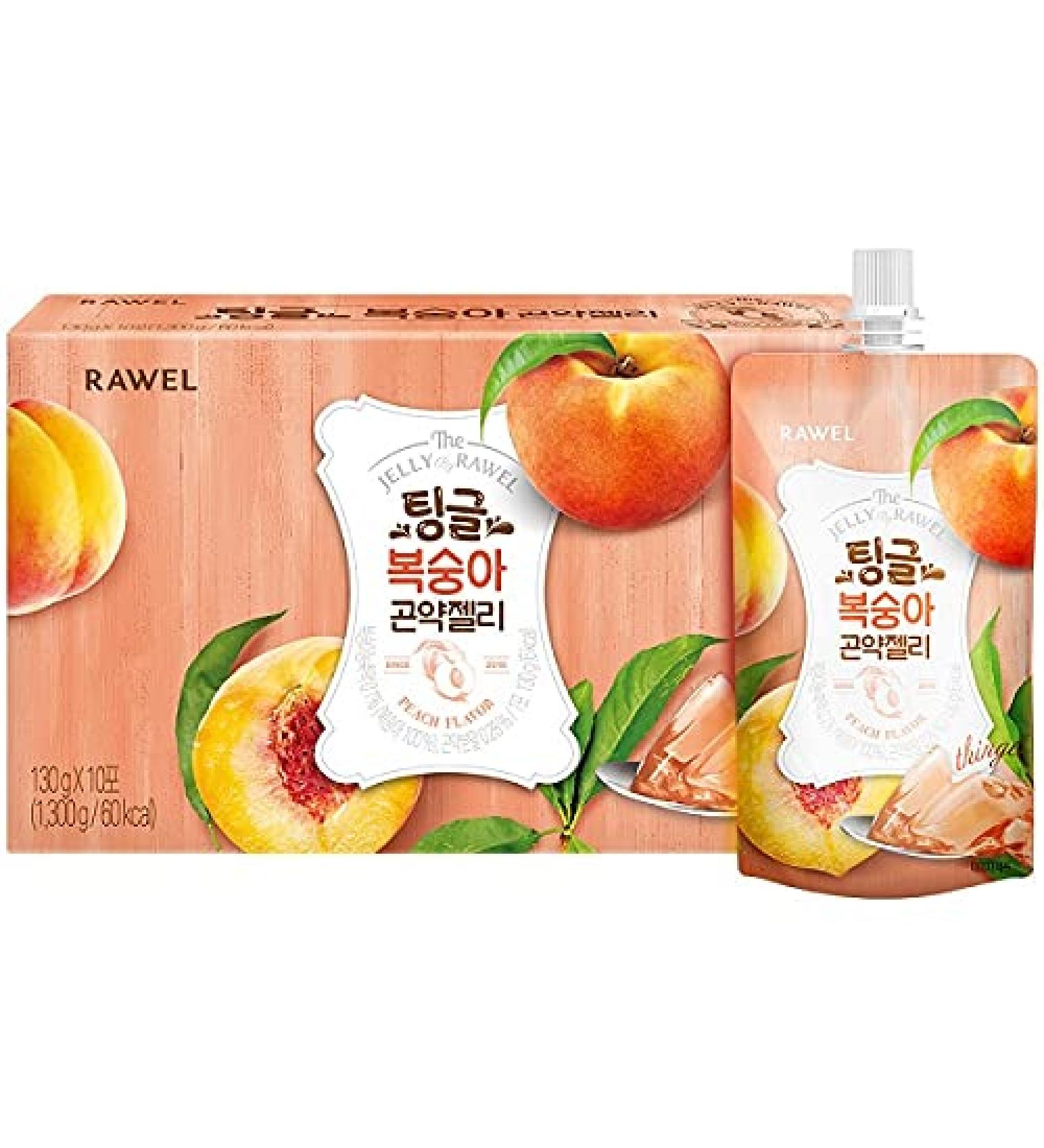 RAWEL Thingle Delicious Konjac Jelly - Peach Flavor, 6 Calories per Pouch, Sugar Free, Low Carb, Drinkable Zero Sugar Jelly Dessert - 2.86lb (Pack of 1) - Buy Online on GoSupps.com