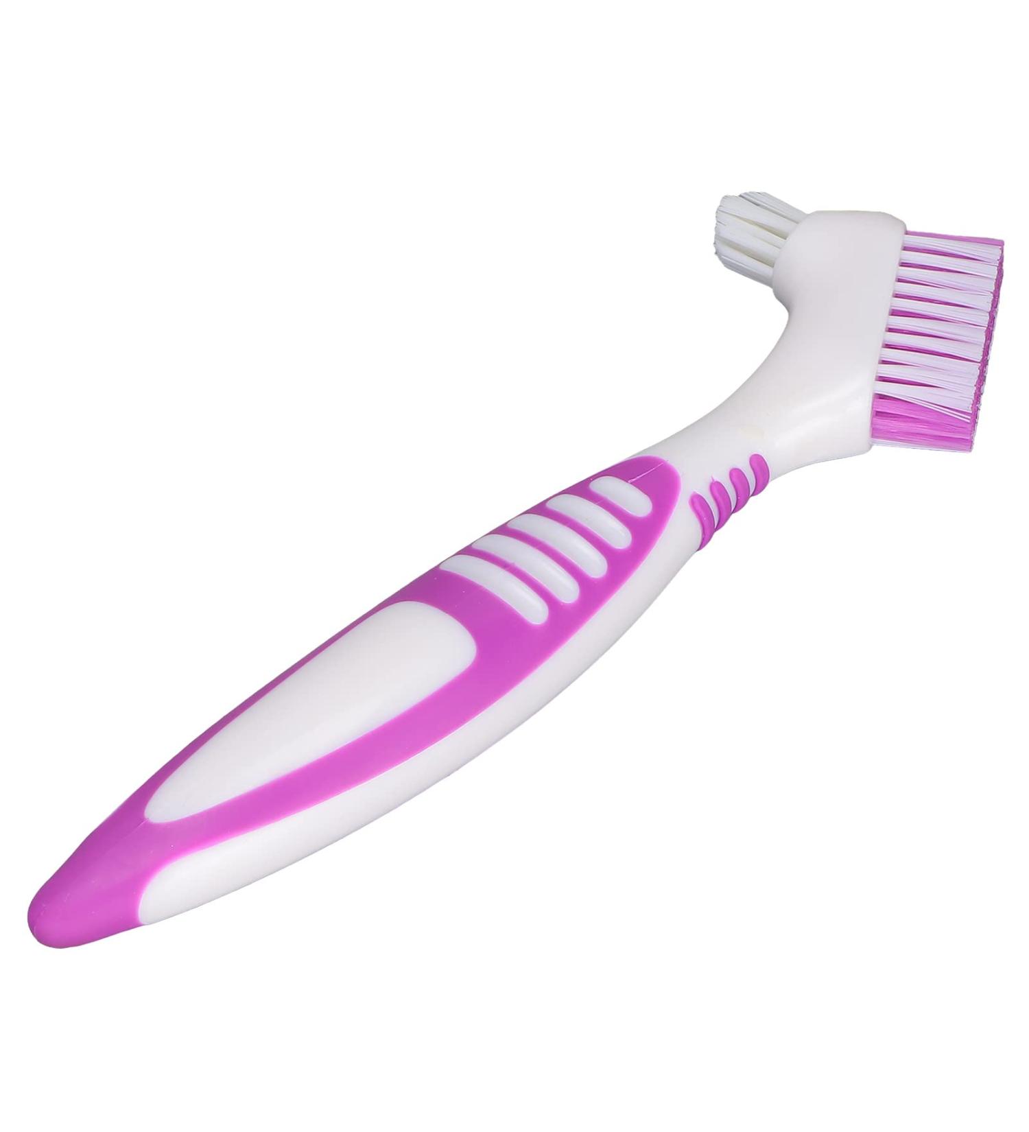 Portable Safe Denture Brush - Double Plastic False Teeth Cleaning Tool for Effective Oral Hygiene - Buy Online on GoSupps.com