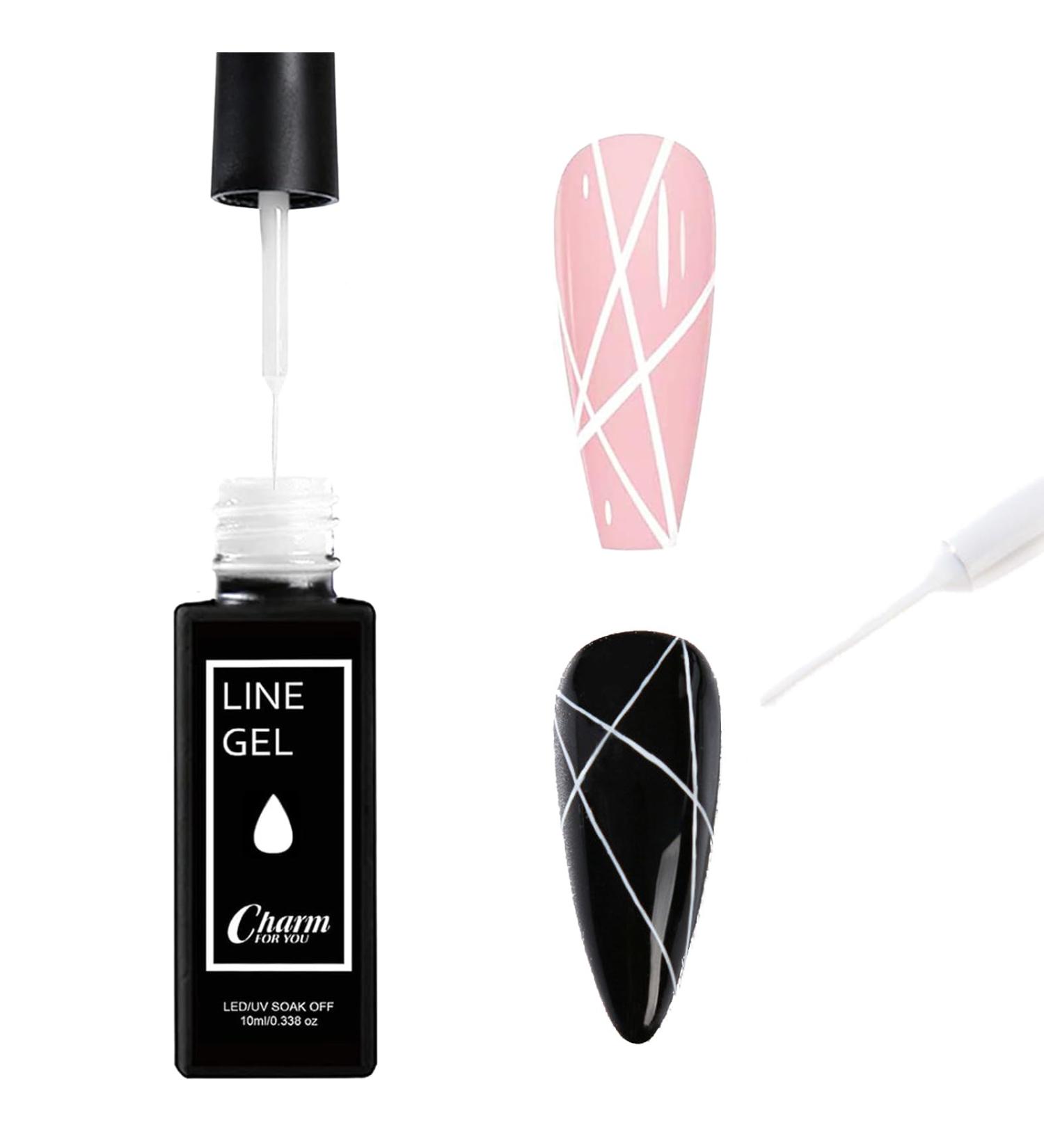 White Gel Nail Polish 10ml White Gel Liner Nail Polish Classic White Color Nail Art Liner Gel Polish Soak Off UV/LED 10ml Nail Liner Painted Gel Polish Thin Brush For French Tip Manicure Nail Art - Buy Online on GoSupps.com