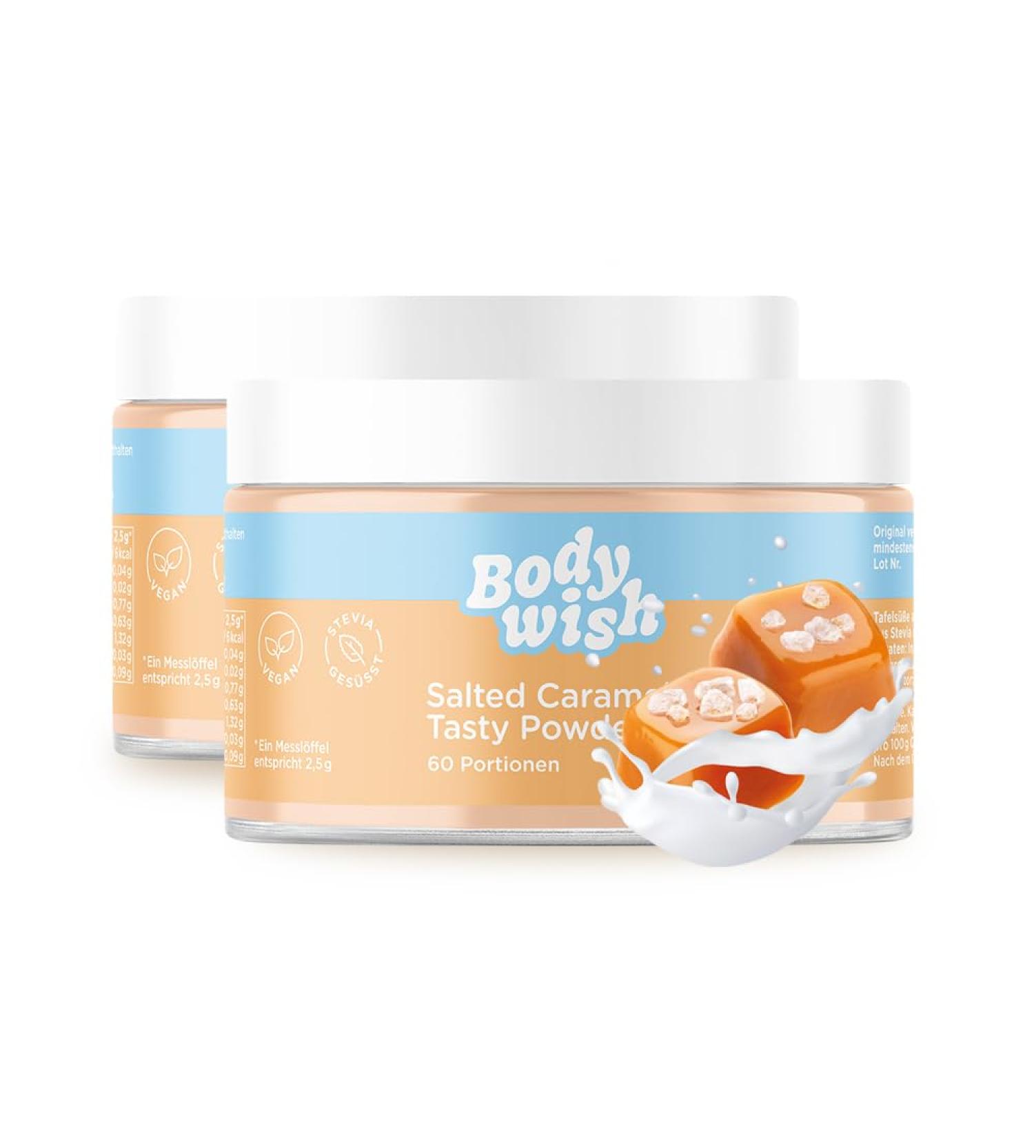 Bodywish Salted Caramel Powder | Low-Calorie Sugar Substitute | Natural Flavor | 2 x 150g - Buy Online on GoSupps.com