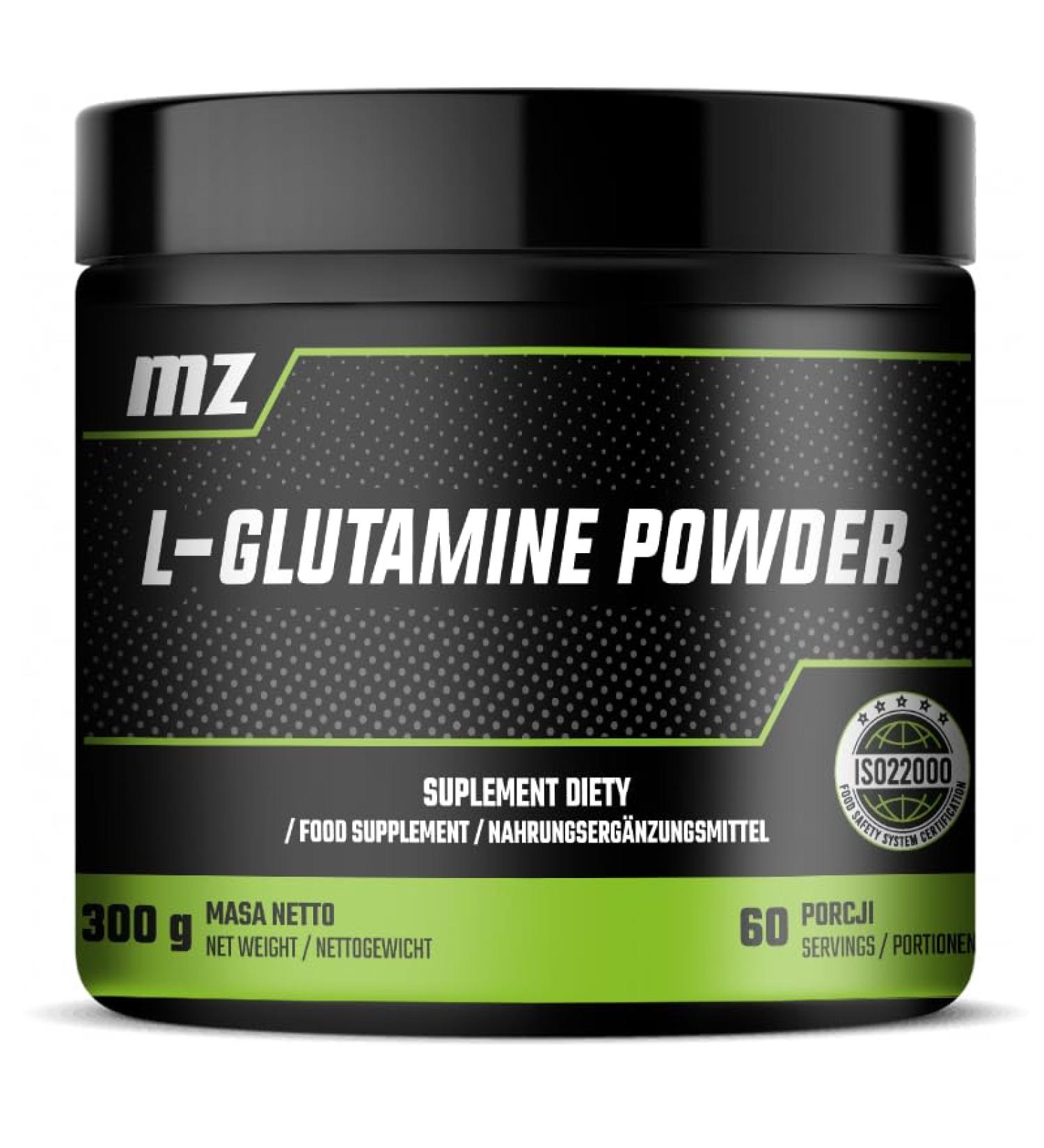  MZ Meet the zone L-Glutamine Powder 300g - L-glutamine 4950 mg per serving - 50 servings - supports intestinal and muscle health - pa - Buy Online on GoSupps.com