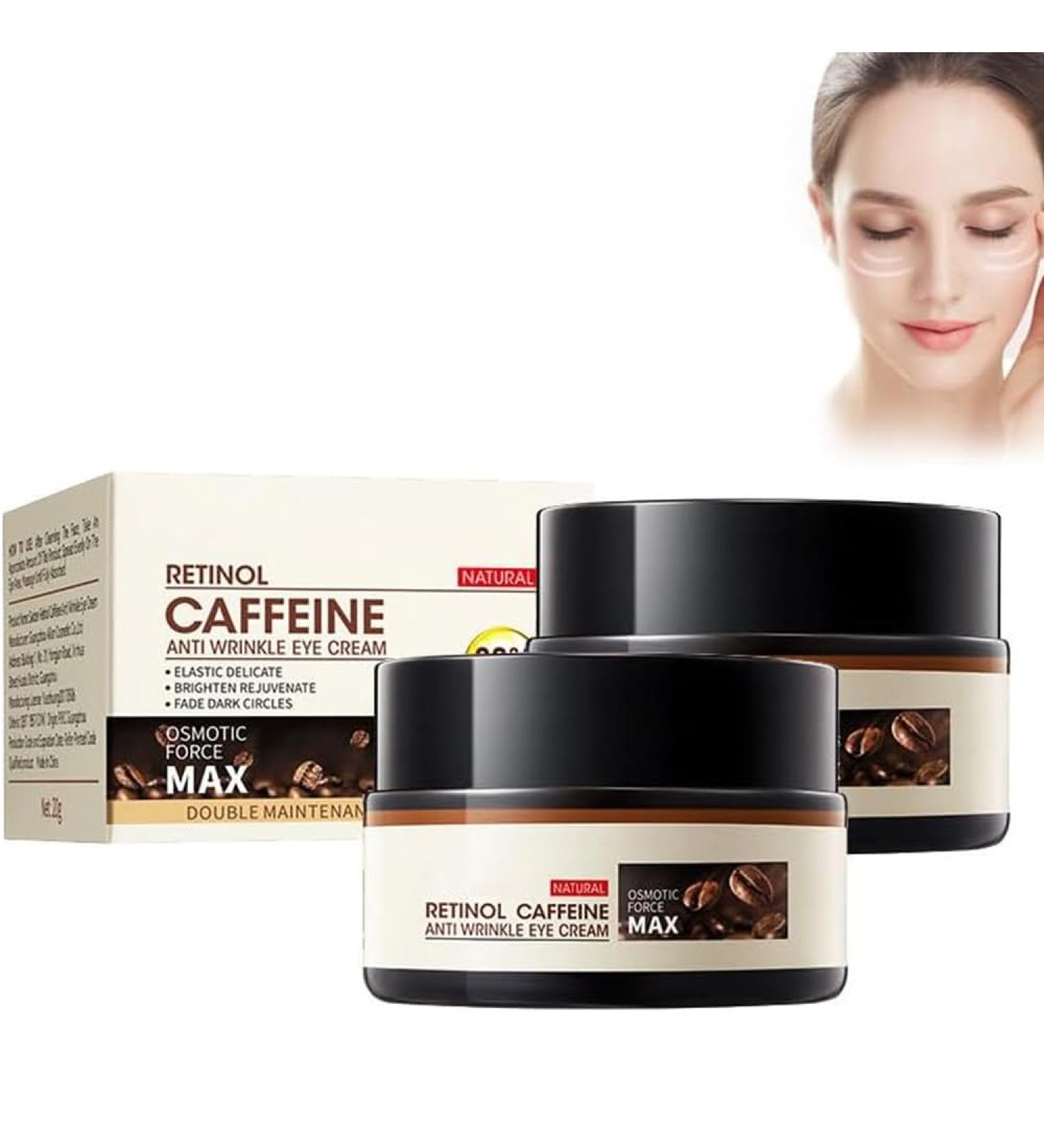 Garwar Retinol Caffeine Eye Cream 2pcs - Anti-Wrinkle & Hydrating Eye Treatment for Dark Circles & Puffiness - Buy Online on GoSupps.com