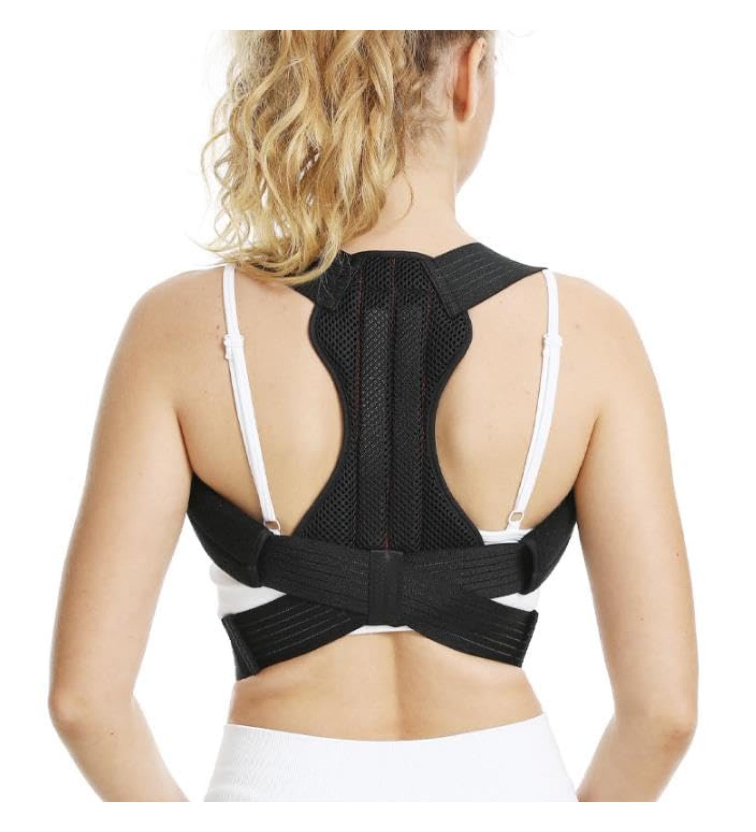 Back Posture Corrector for Men & Women - Adjustable Breathable Upper Back Brace - X-Large Black Posture Straightener - Buy Online on GoSupps.com