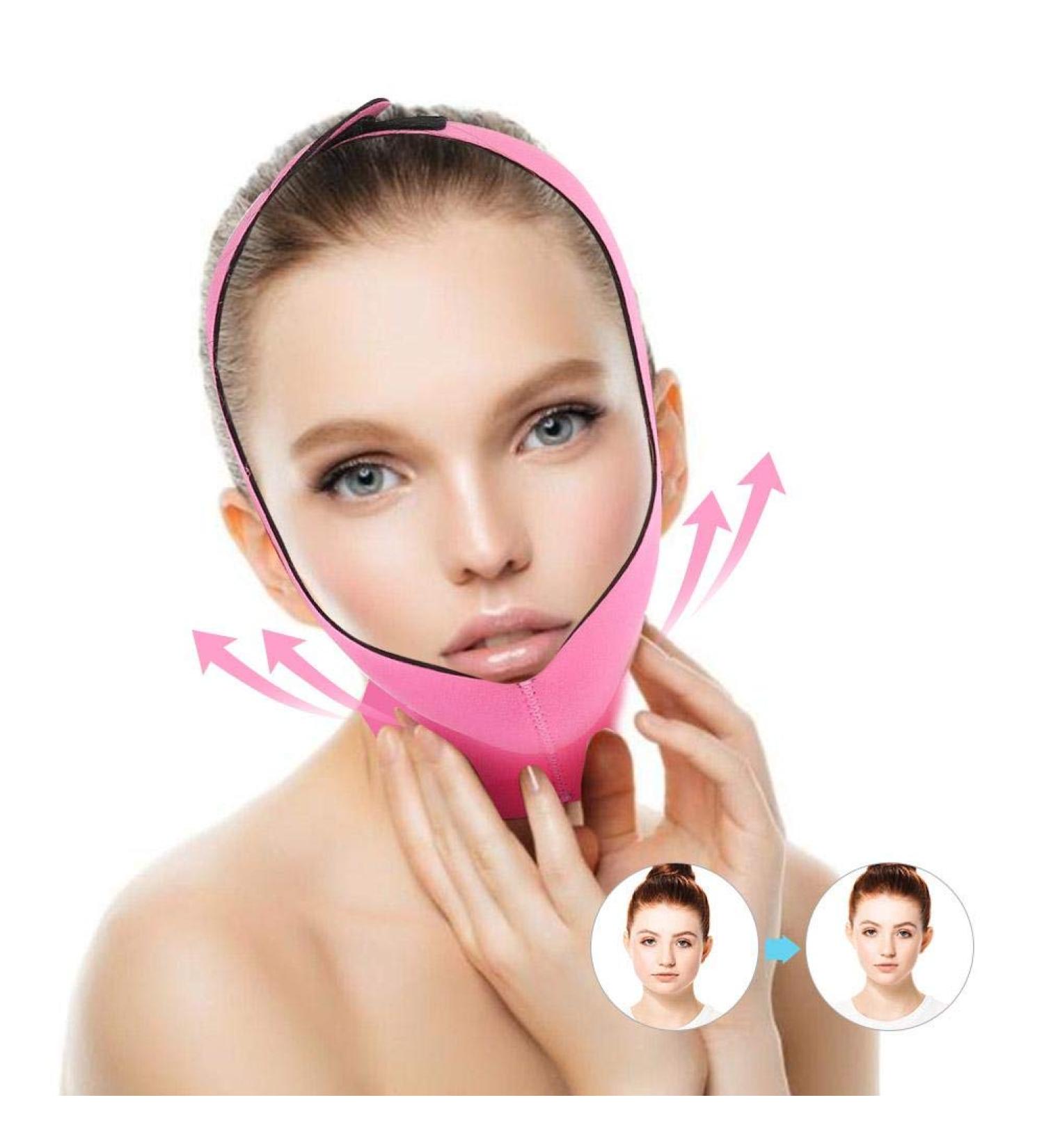 Face Slimming Bandage Belt - Double Chin Skin Strap | Rose Red Face Lift & Contour - Buy Online on GoSupps.com