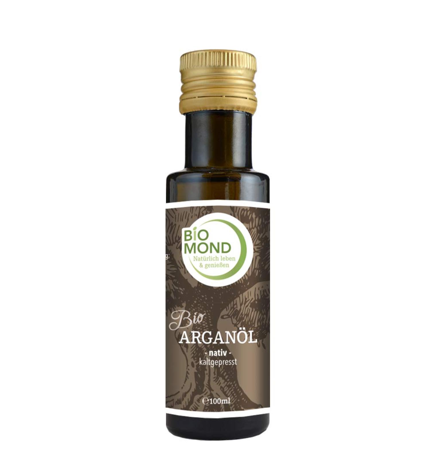 Organic Argan Oil 100ml - BIOMOND Premium Cold Pressed Vegan Skin & Hair Oil | 100% Natural Fresh from Bavaria - Buy Online on GoSupps.com