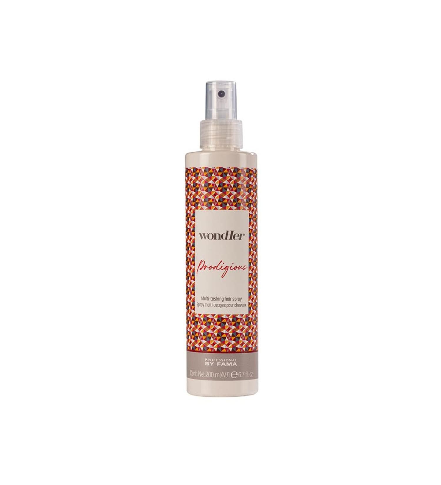 Wondher Prodigious Multi-Tasking Hair Spray 200 ml Balances the hair porosity facilitates hair breakage when cutting seals the cuticle layer for a shiny result - Buy Online on GoSupps.com