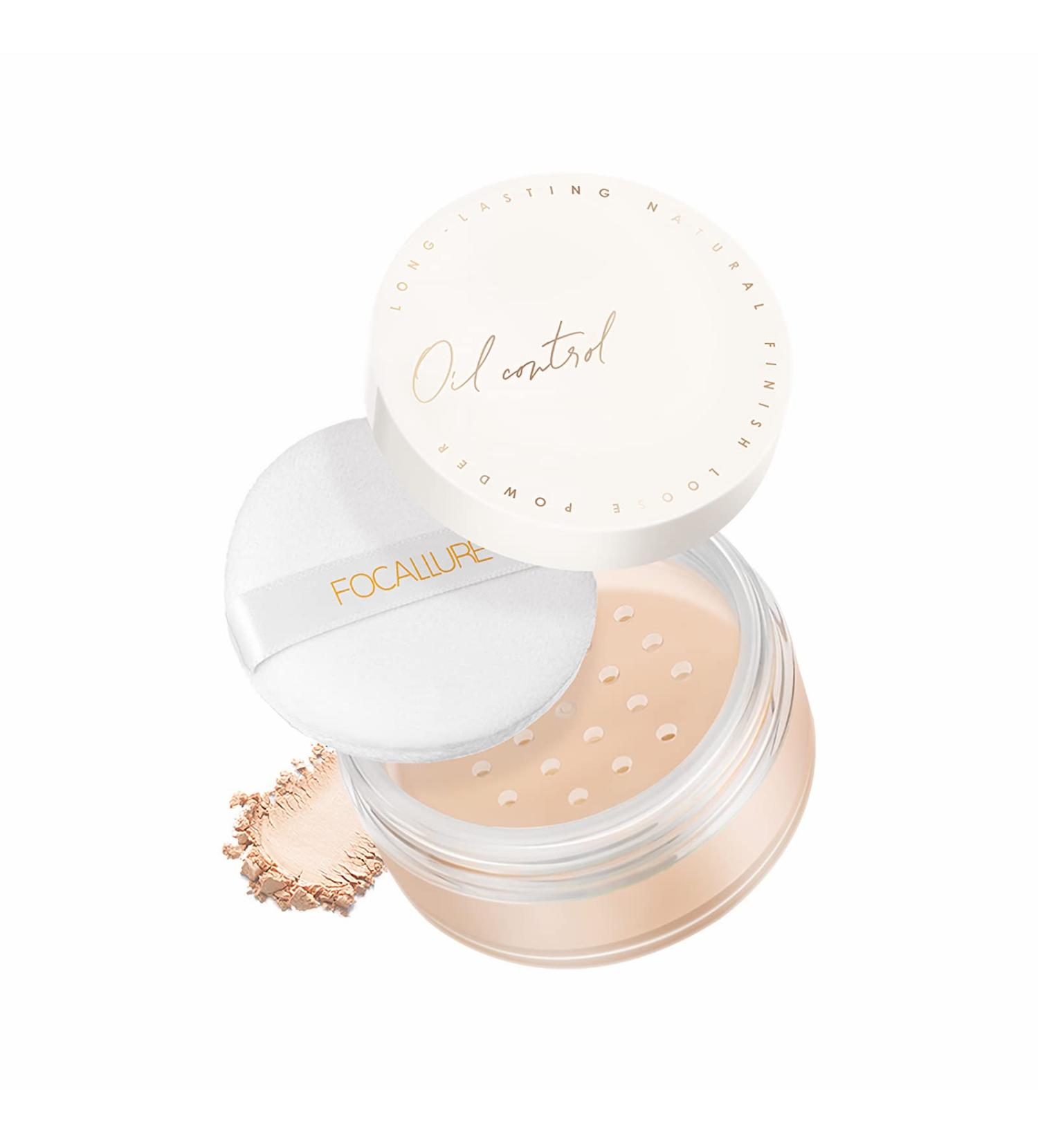 Focallure PerfectBase Oil-Control Translucent Loose Setting Powder Medium 02 with Super Soft Powder Puff - Long-Lasting Shine-Free Finish - Buy Online on GoSupps.com