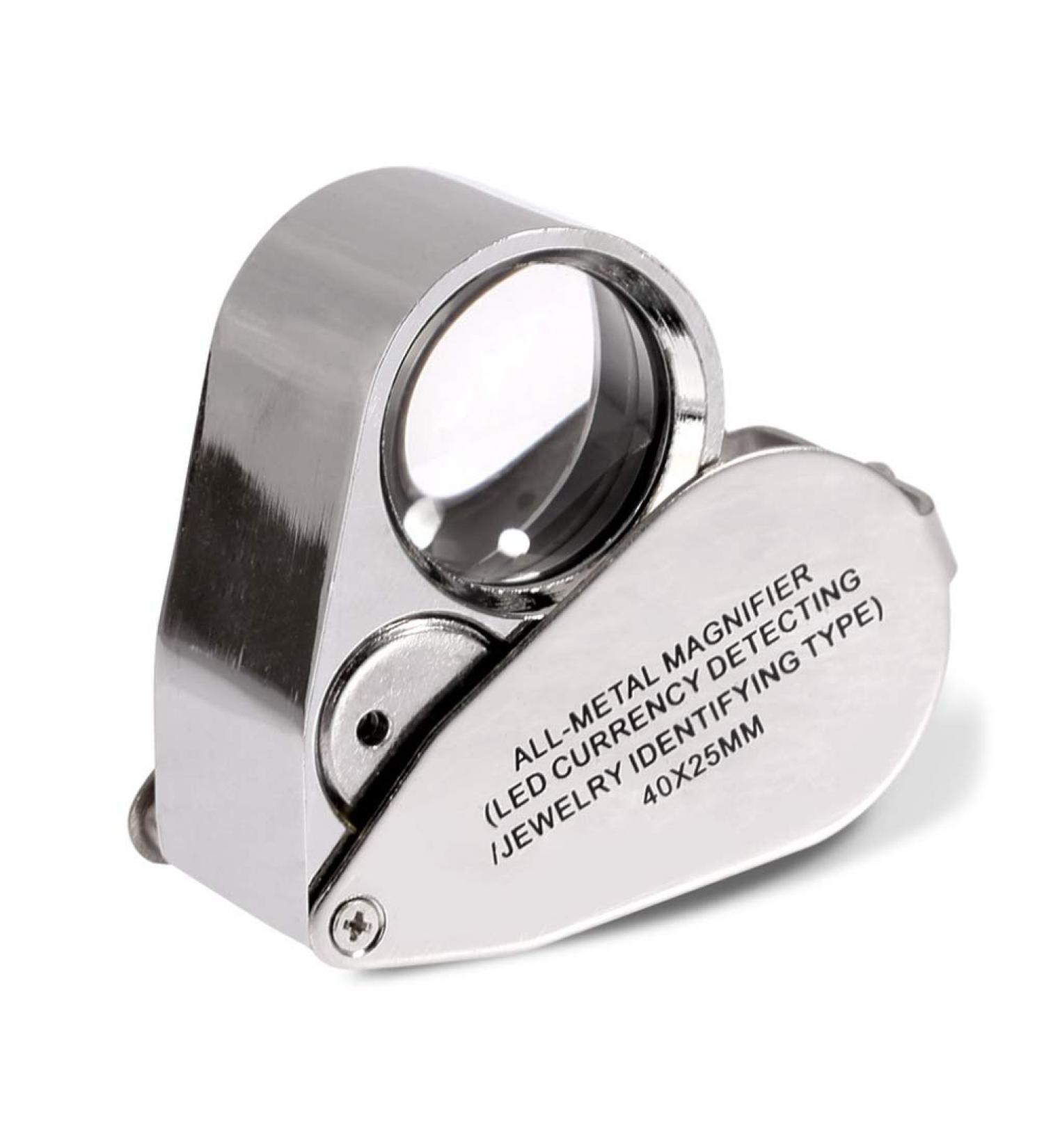 KINGMAS 40x Jeweller Loupe Folding Magnifying Jewelry Eye Magnifier With LED Light Illuminated (LED Currency Detecting/Jewlers Identifying Type Lupe) - Buy Online on GoSupps.com